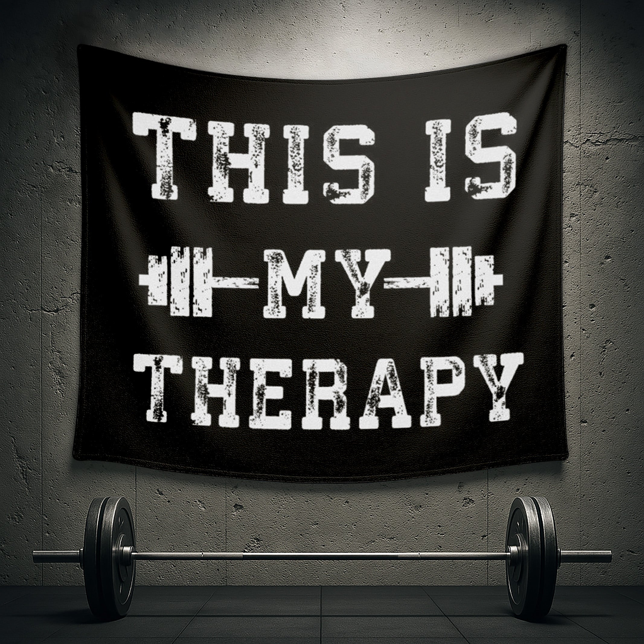 This Is My Therapy Home Gym Flag Motivational Quote for Bodybuilding 08868