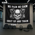 Monochrome Skull Flag for Gym Wall Decor 08980