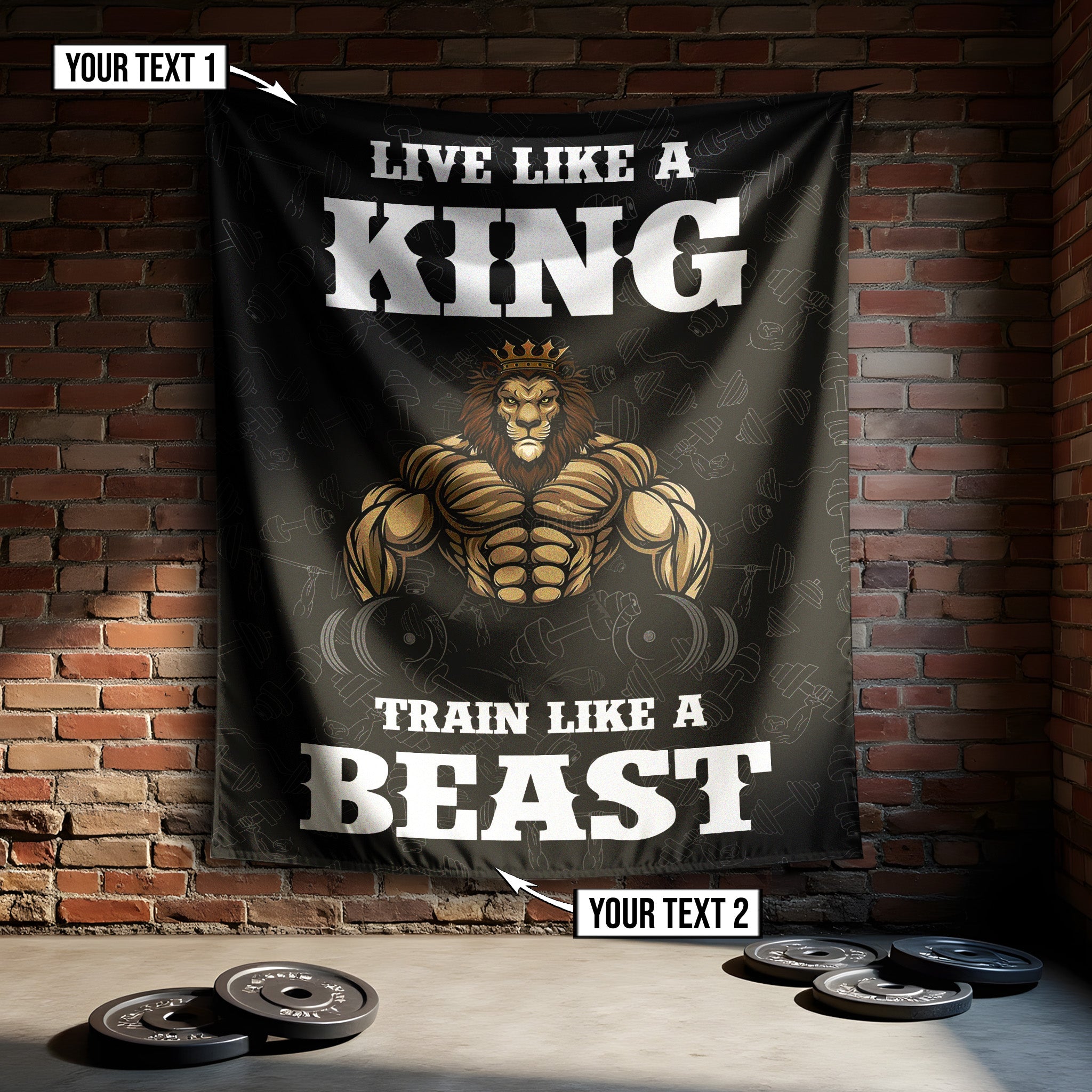 Lion King Banner and Flag for Home Gym Decor 09510