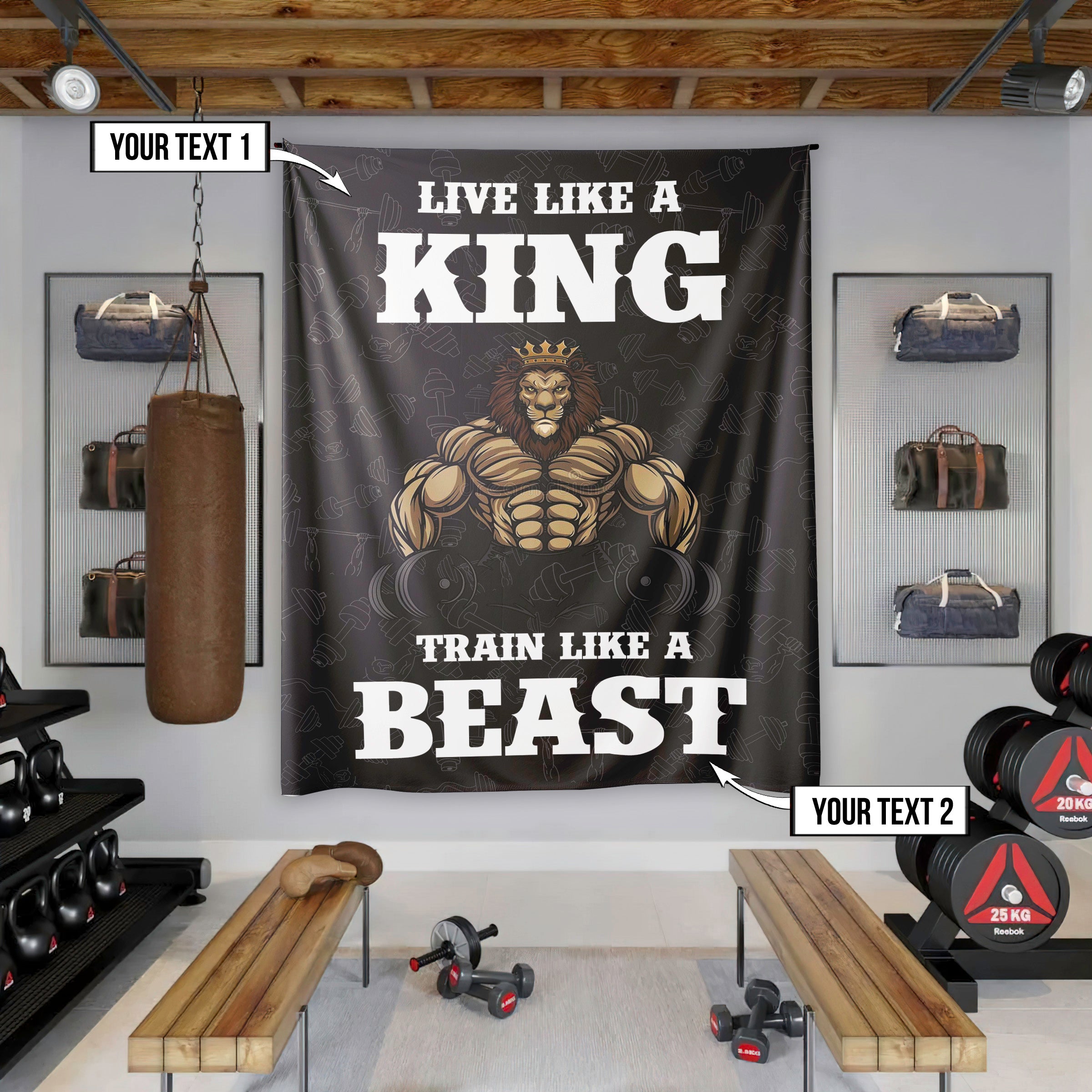 Lion King Banner and Flag for Home Gym Decor 09510