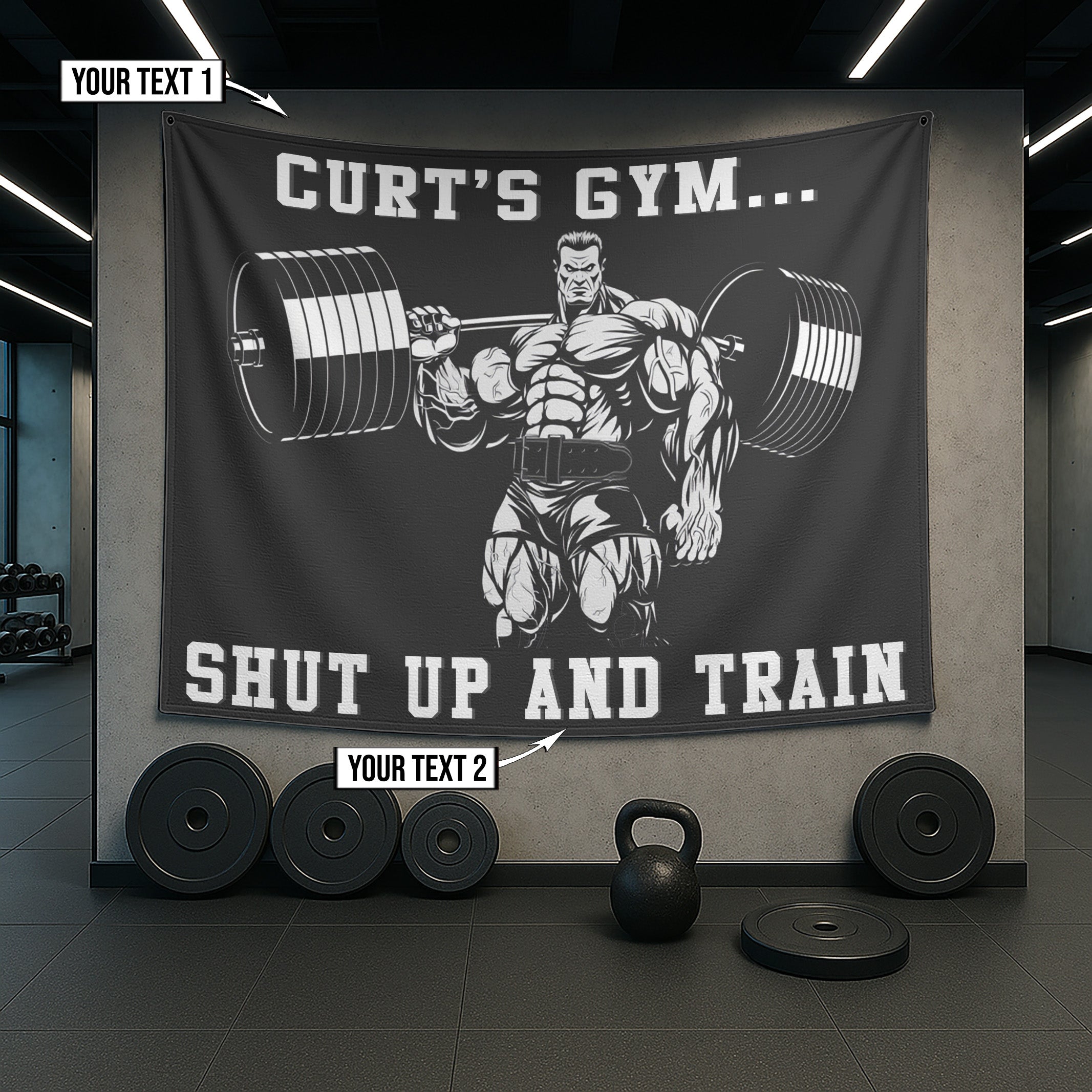 Custom Home Gym Flags Banner for Bodybuilding 09701