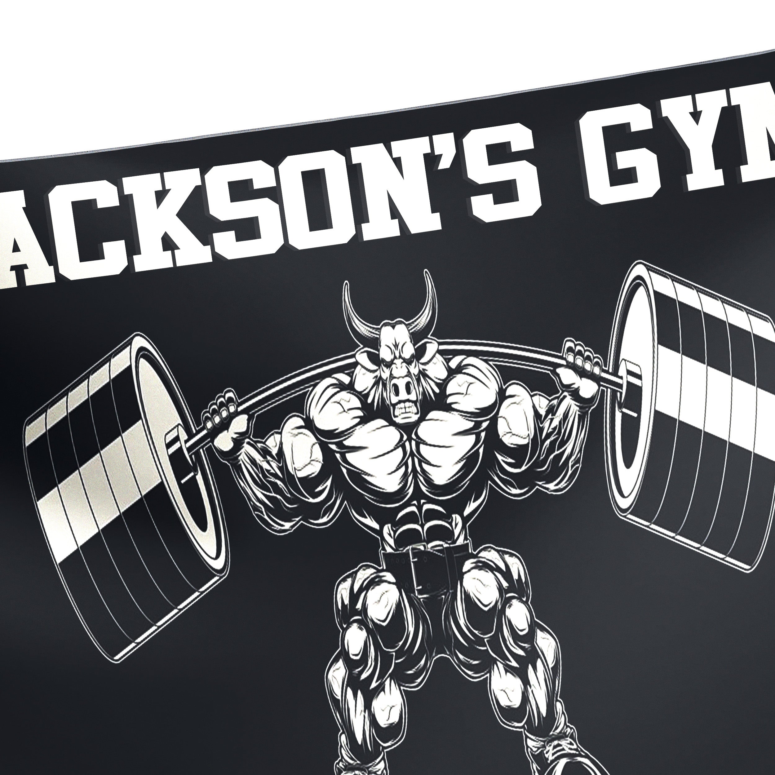Personalized Muscle Bull Weightlifting Flags and Banners 09849