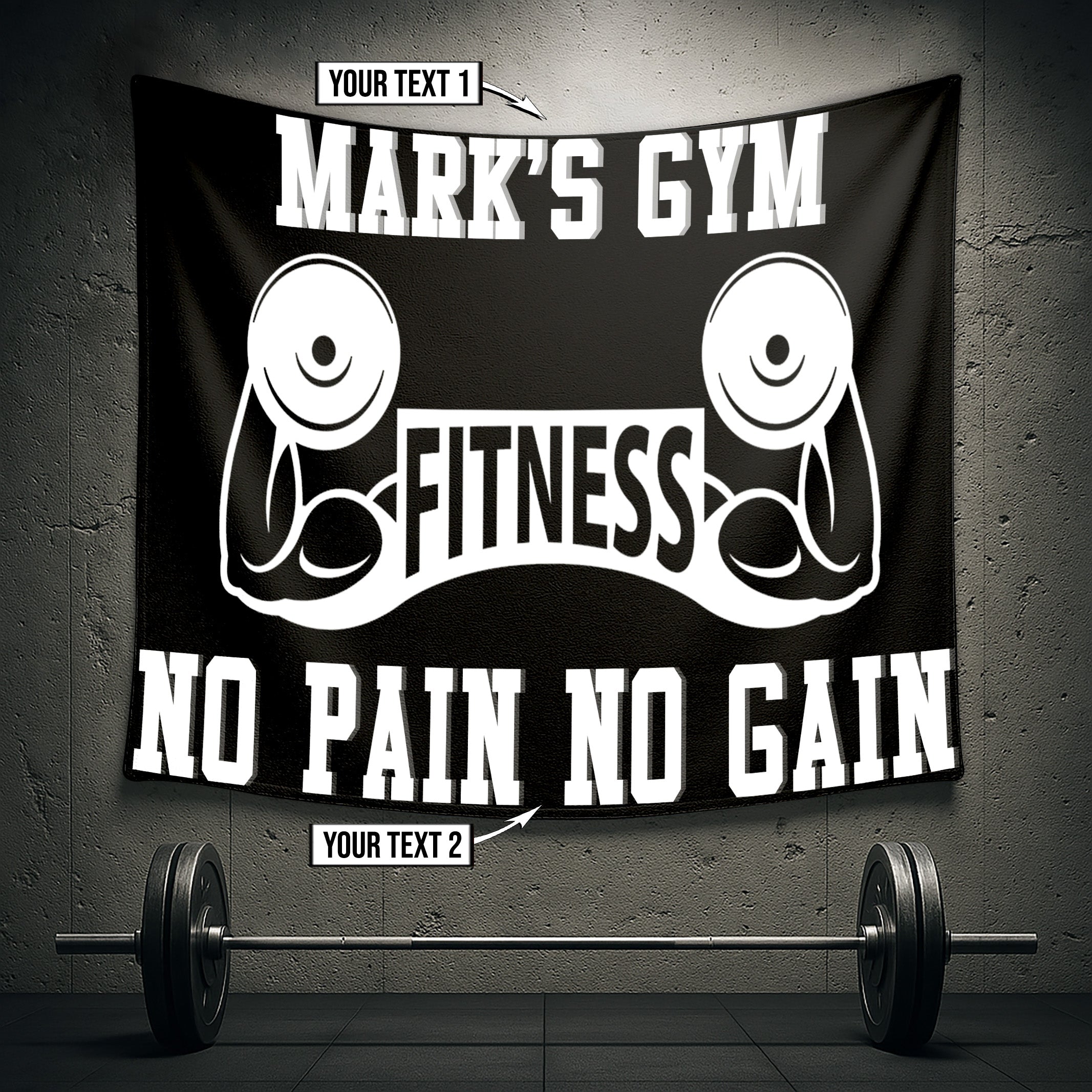 Personalized Motivational Gym Flag for Gym Club Decor 10189