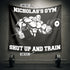 Personalized Home Gym Decor Muscle Man Dumbbell Banner Flag 10343