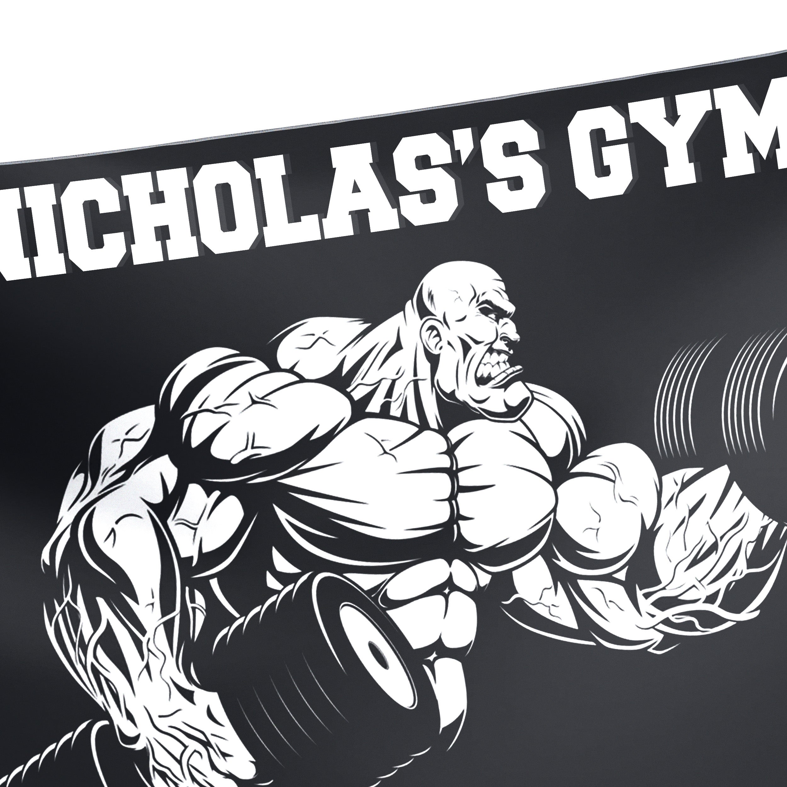 Personalized Home Gym Decor Muscle Man Dumbbell Banner Flag 10343