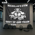Personalized Home Gym Decor Muscle Strong Bull Banner Flag 10345