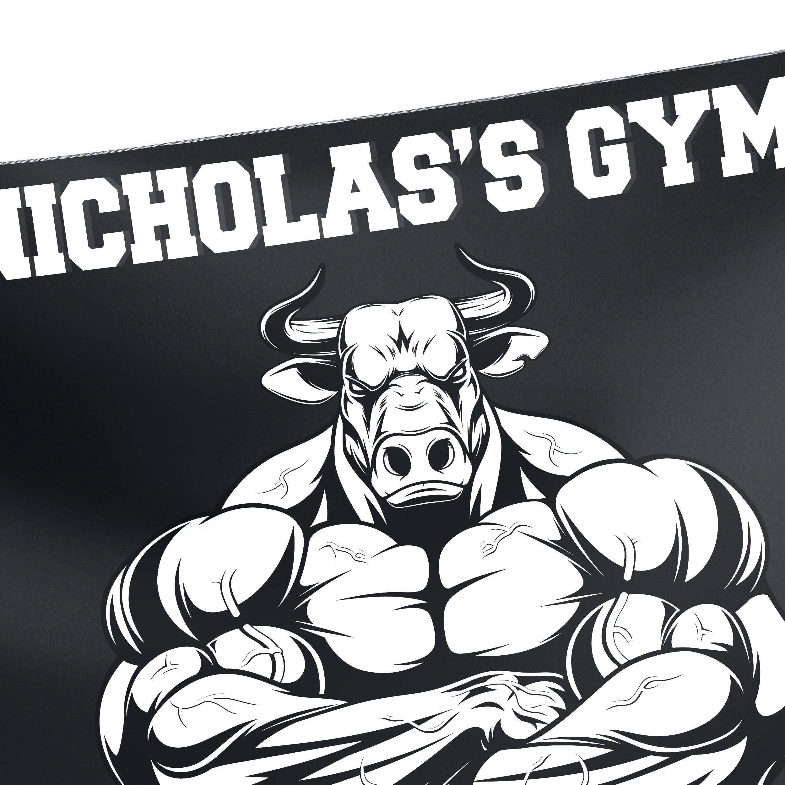 Personalized Home Gym Decor Muscle Strong Bull Banner Flag 10345