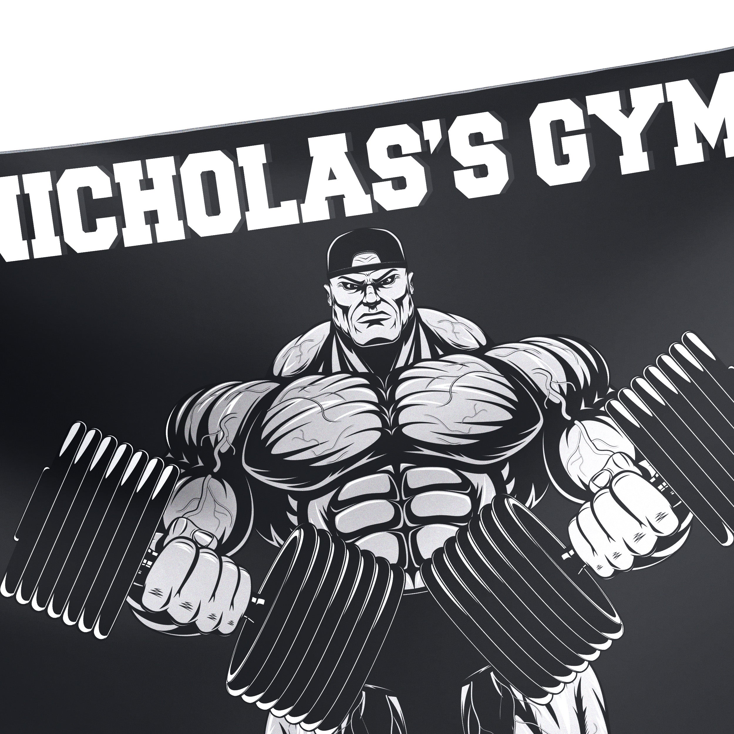 Personalized Home Gym Decor Muscle Man Dumbbell Bodybuilding Banner Flag 10346