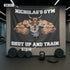 Personalized Muscle Bull Gym Banner Tapestry For Garage Gym 10347