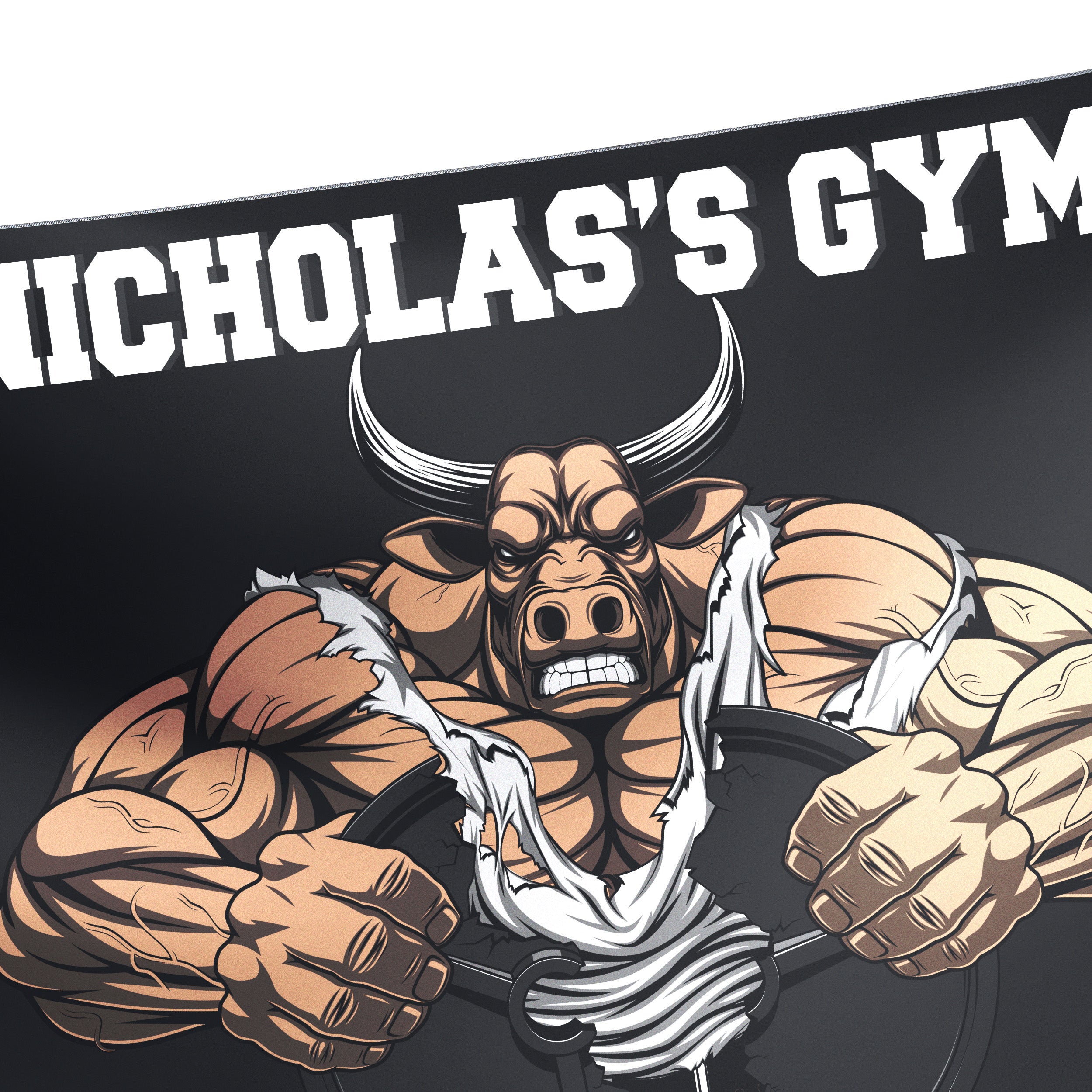 Personalized Muscle Bull Gym Banner Tapestry For Garage Gym 10347