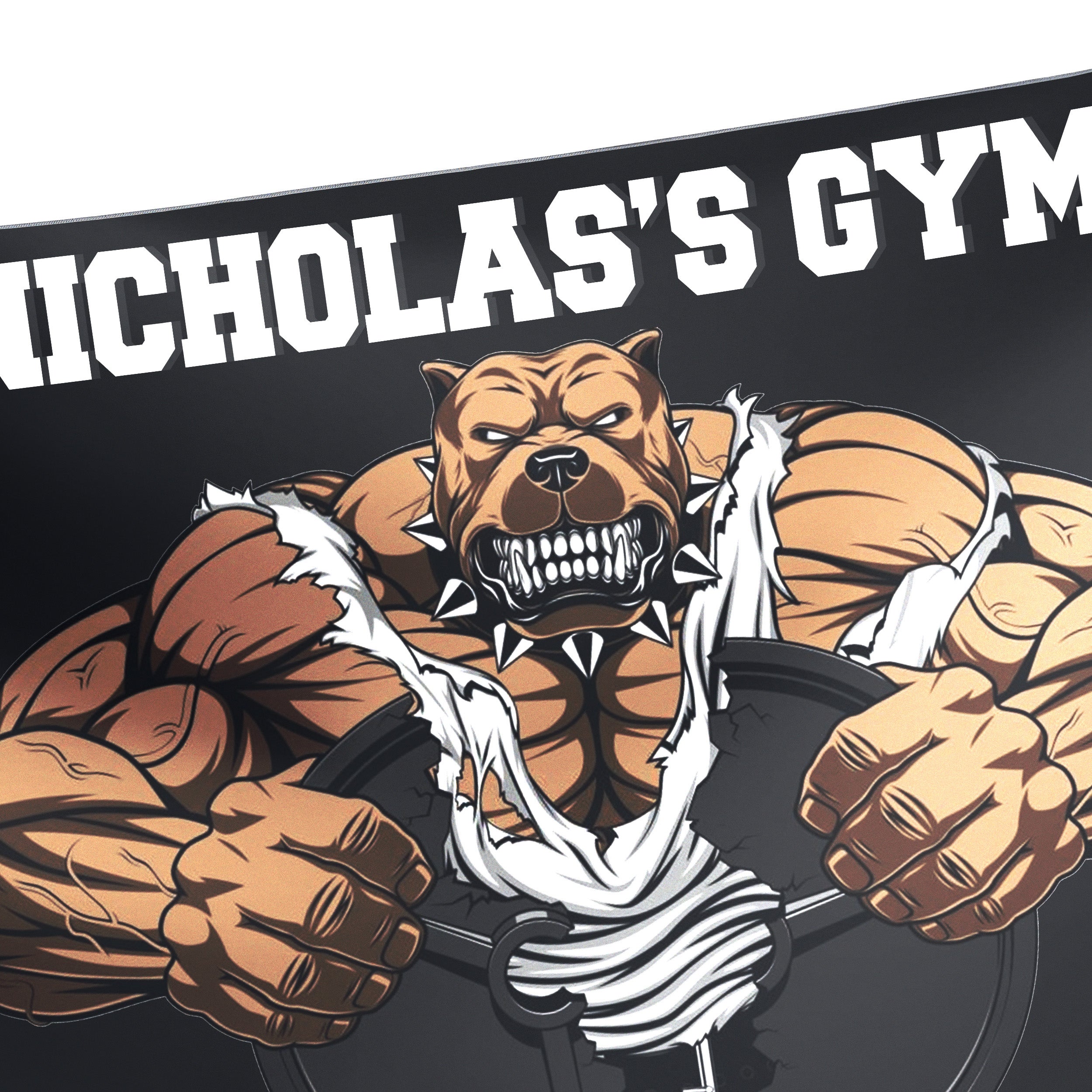 Personalized Home Gym Decor Muscle Strong Pitbull Banner Flag 10380