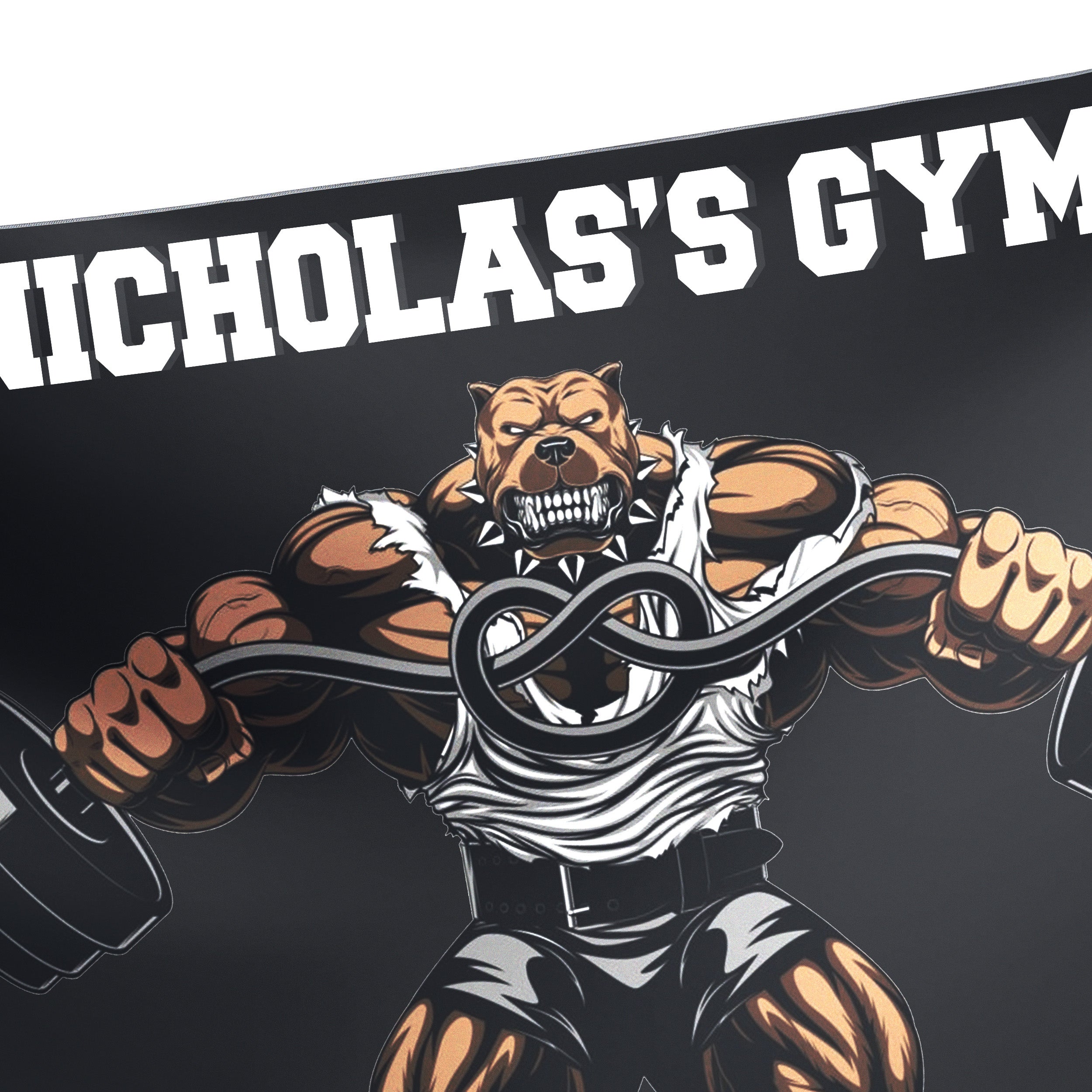 Personalized Home Gym Decor Muscle Strong Pitbull Banner Flag Gift 10381