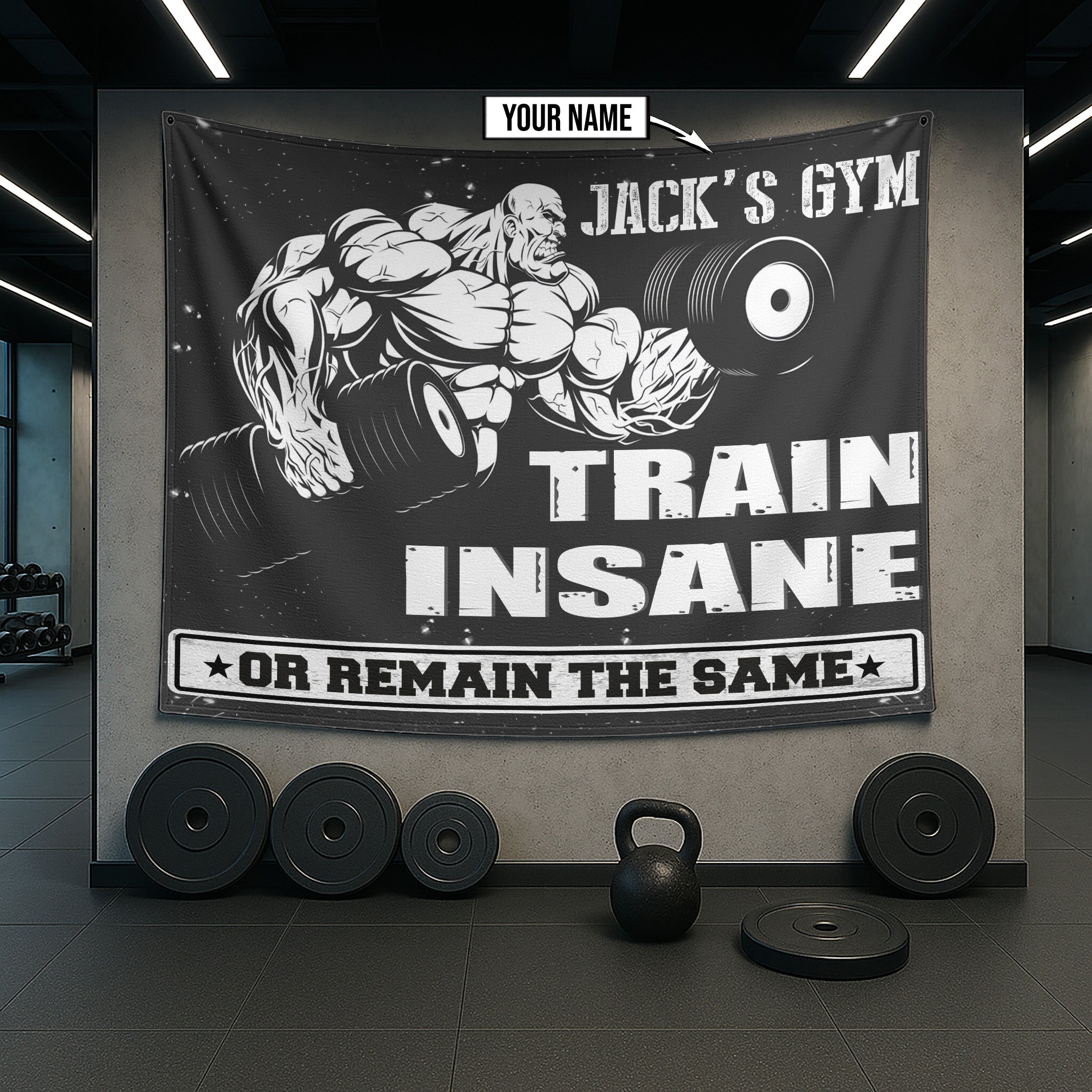 Custom Garage Gym Flags for Home Gym Decor Bodybuilding Motivation Quote 10466