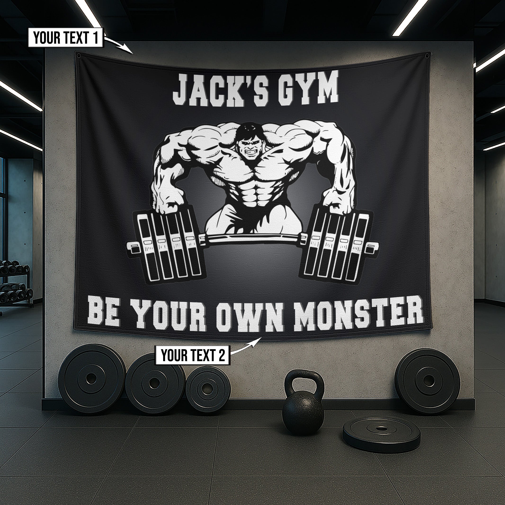 Personalized Hulk Gym Flags and Banners 10542