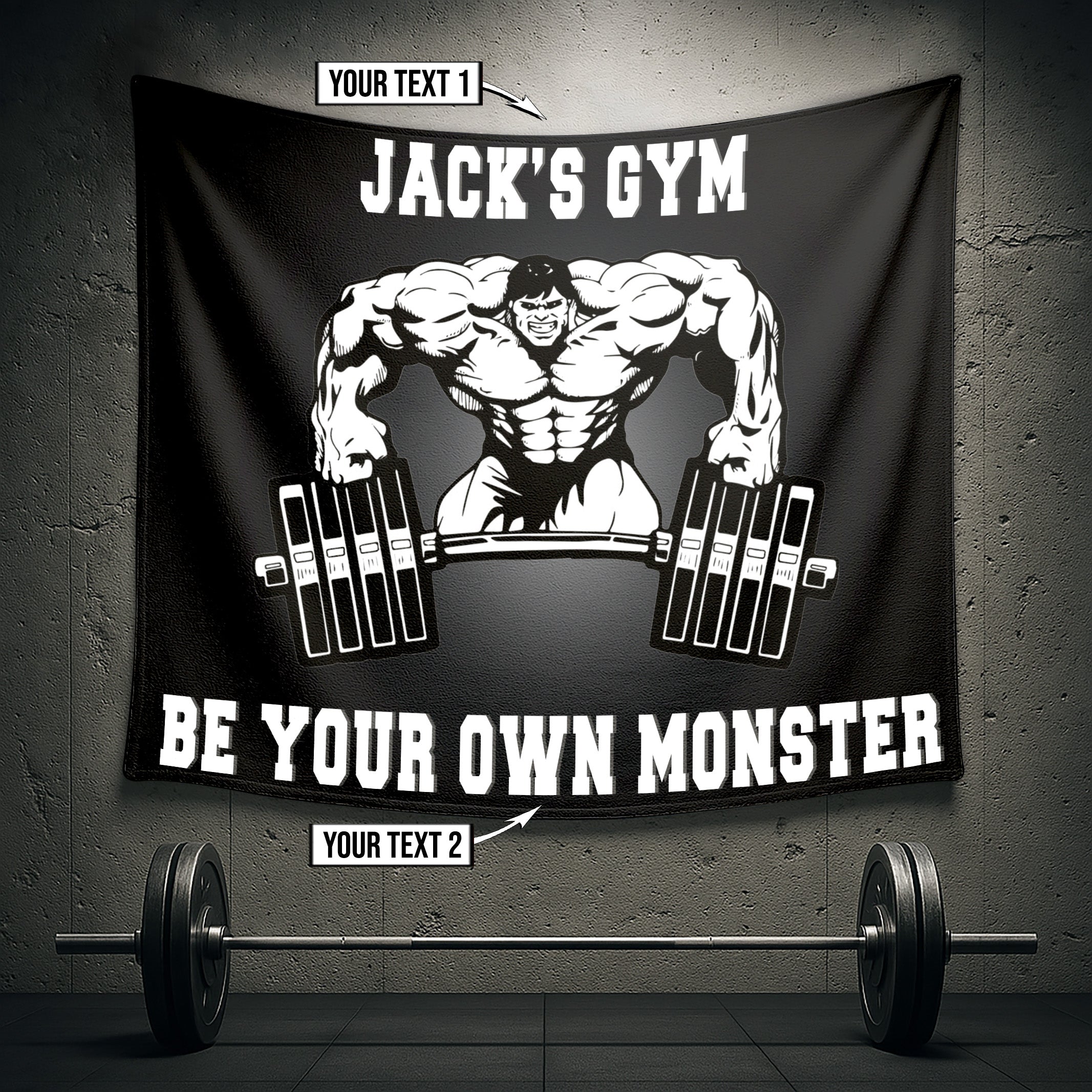 Personalized Hulk Gym Flags and Banners 10542