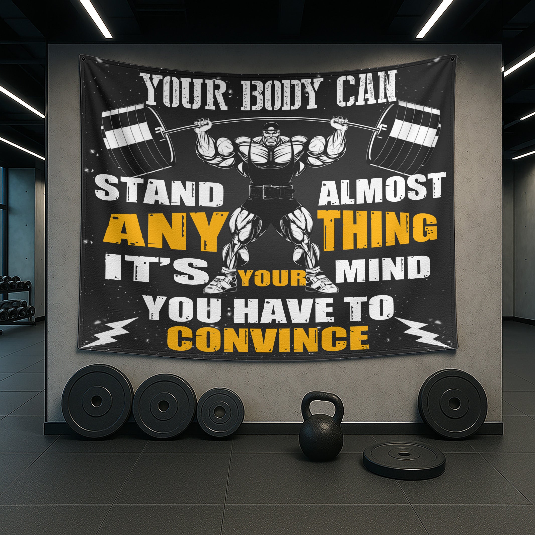 Home Gym Decor Motivational Quotes Banner Flag 10566