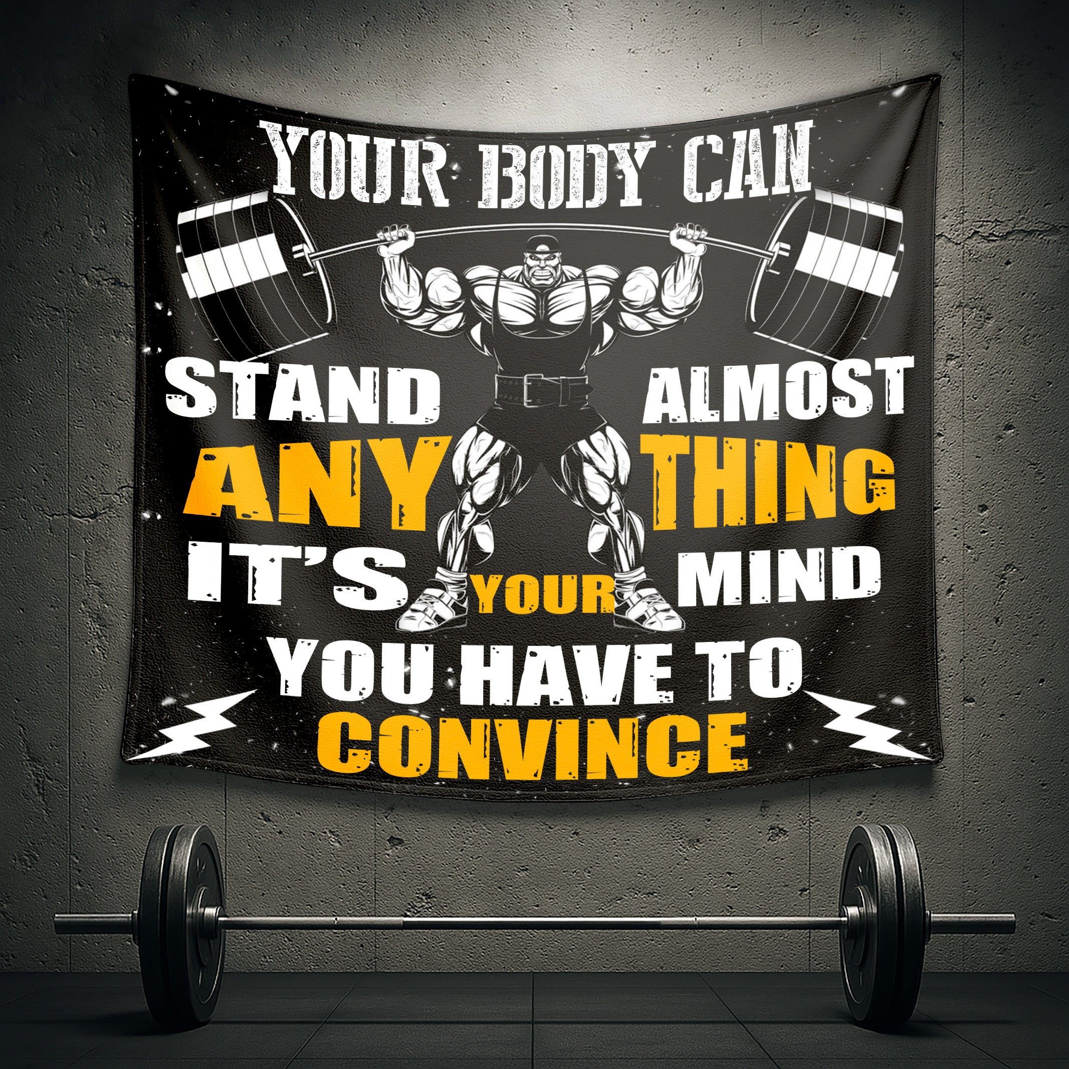 Home Gym Decor Motivational Quotes Banner Flag 10566
