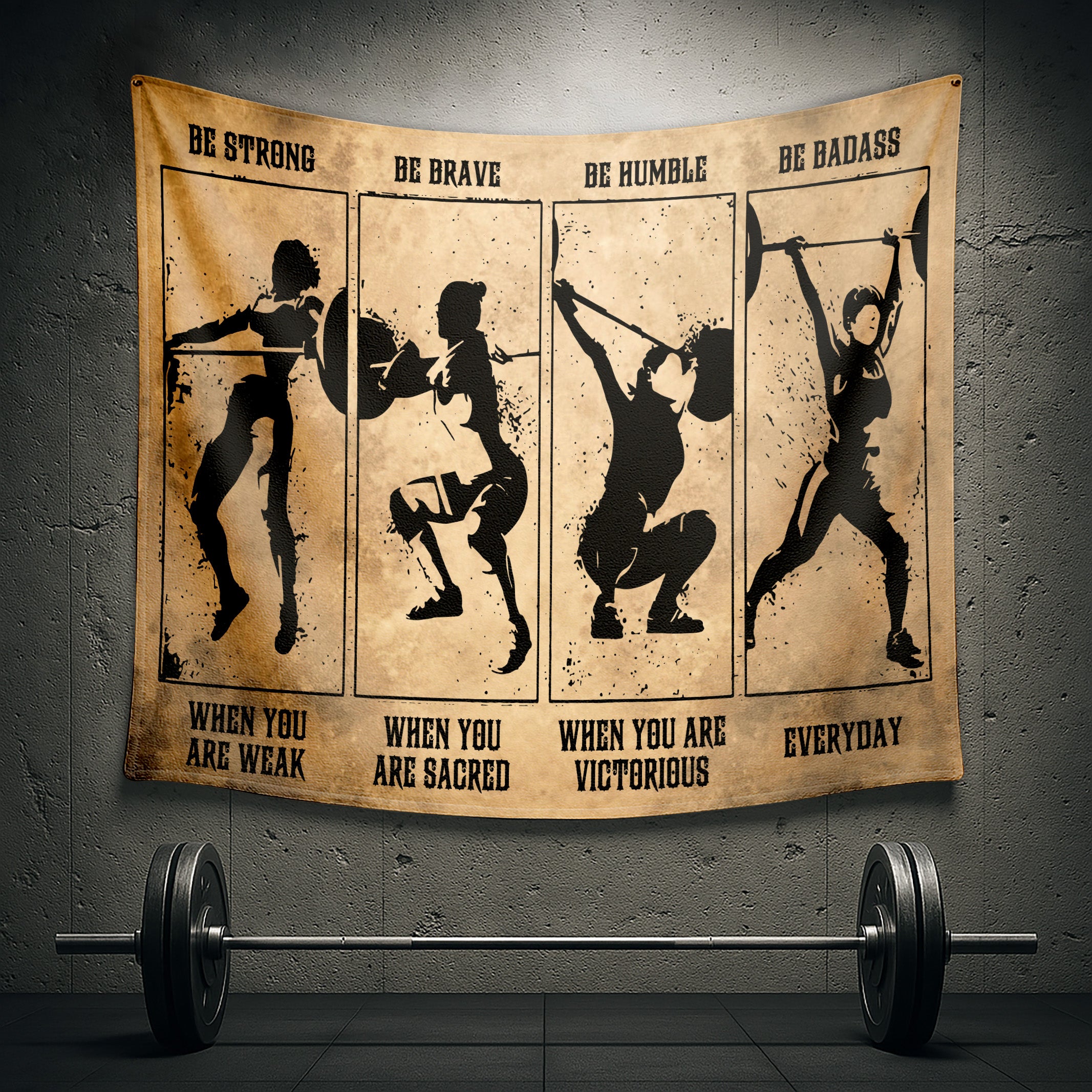 Motivational Quotes Fitness Girl Banner Flag For Home Gym Decor 10604