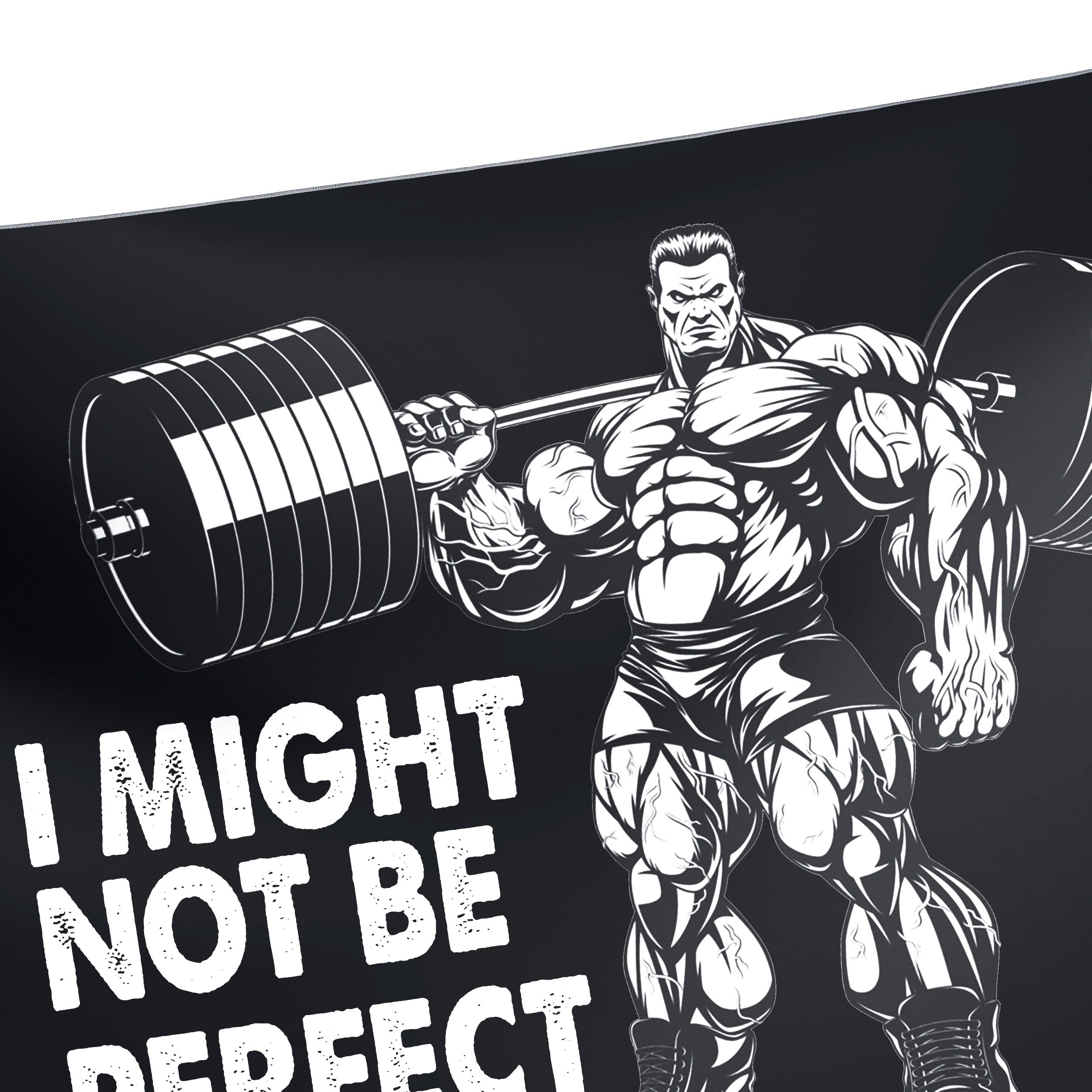 Motivational Quotes Muscular Man Barbell Banner Flag For Home Gym Decor 10621