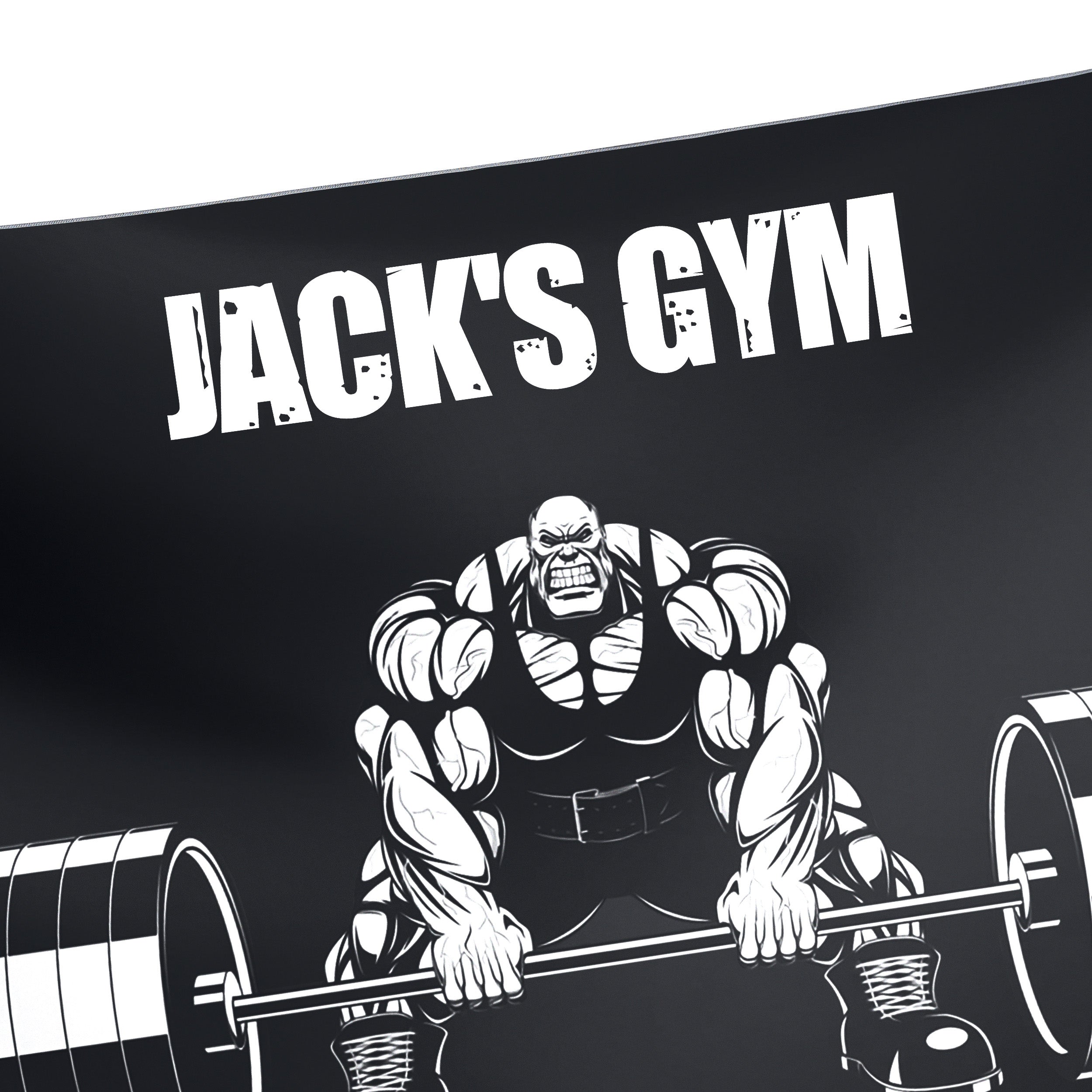 Personalized Gym Banner Flag Muscle Man With Barbell 10720