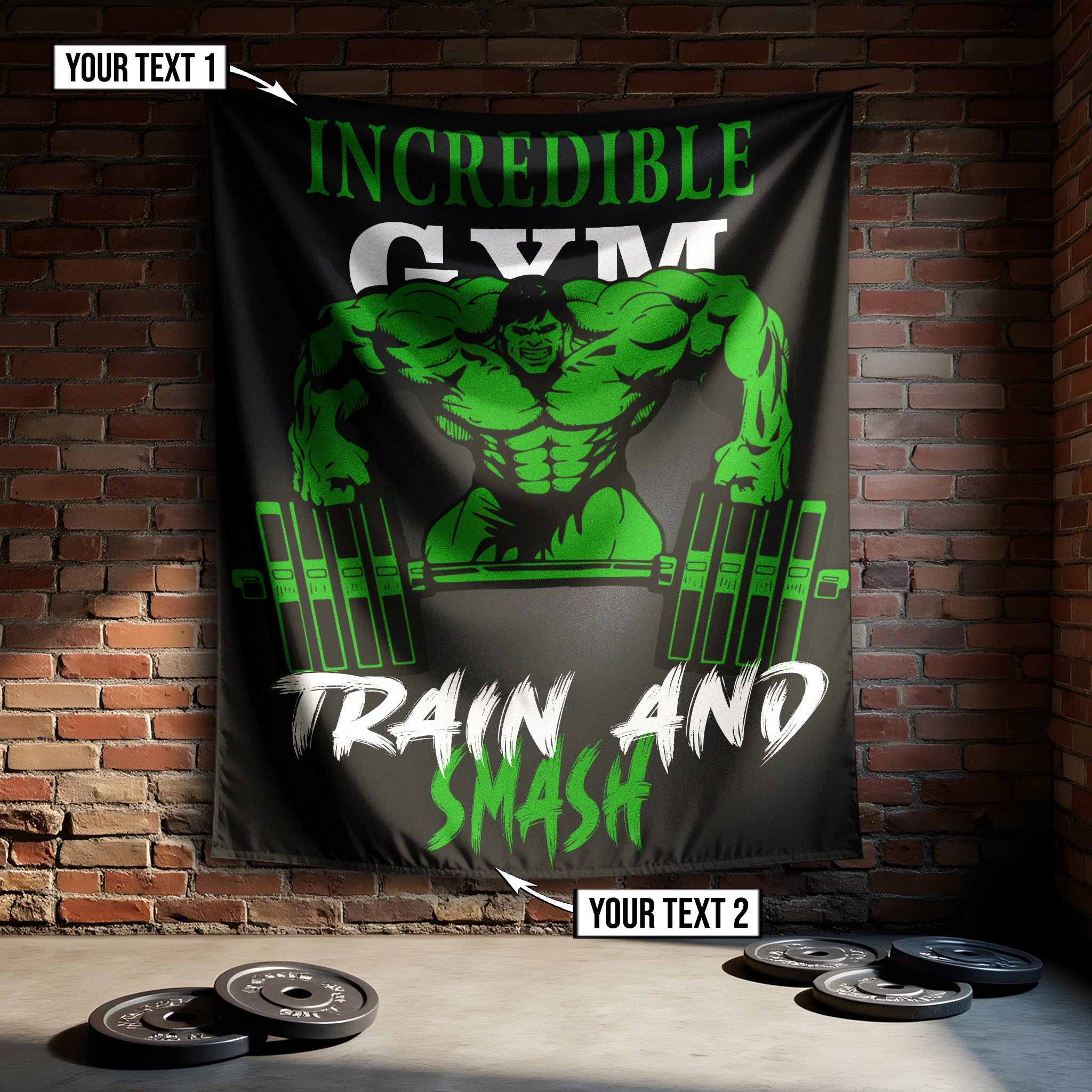 Motivational Quotes Train and Smash Banner Flag For Home Gym 10735