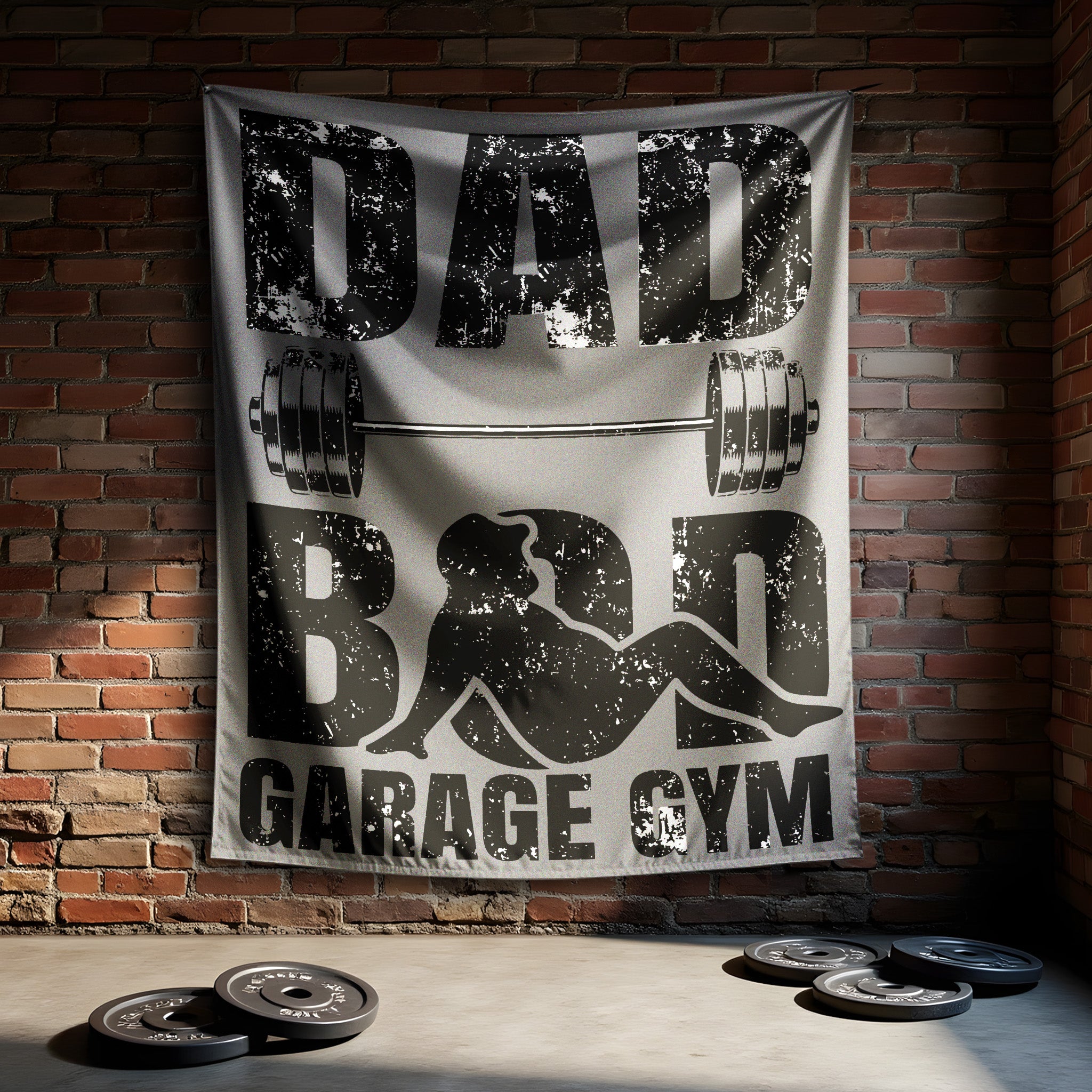 Personalized Dad Bod Gym Decor Motivational Quotes Flag Banner 10748