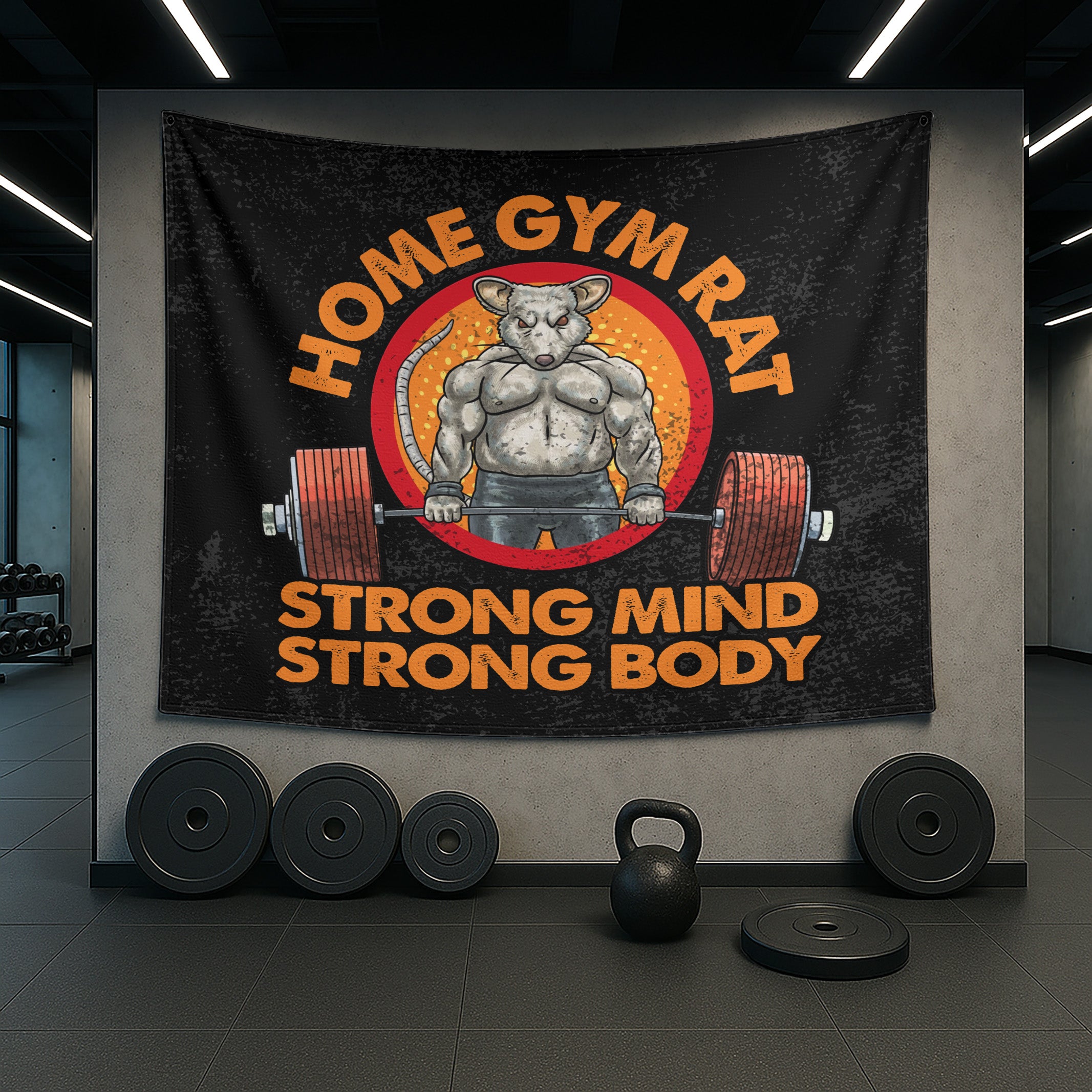 Personalized Home Gym Rat Flags Banner 11120