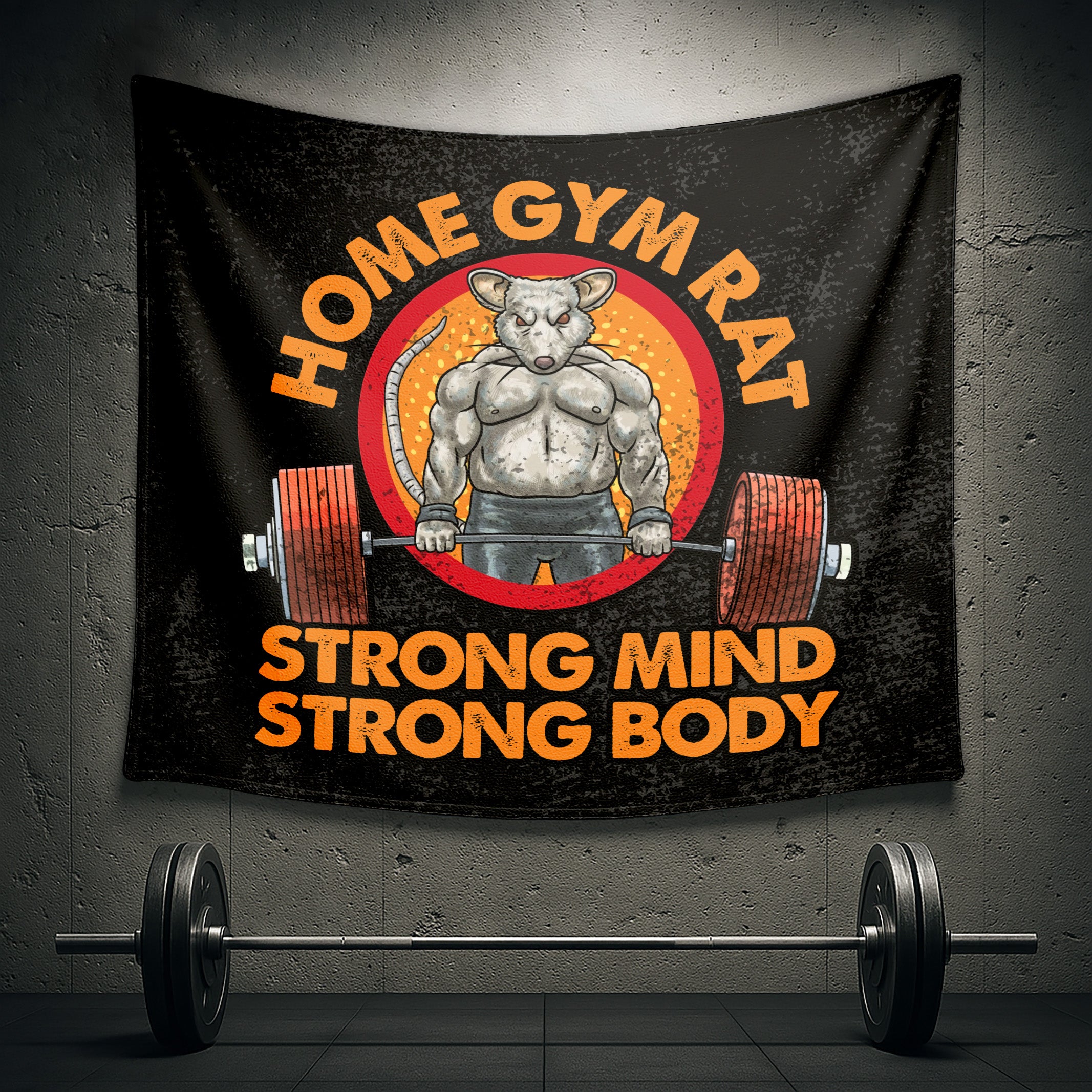 Personalized Home Gym Rat Flags Banner 11120