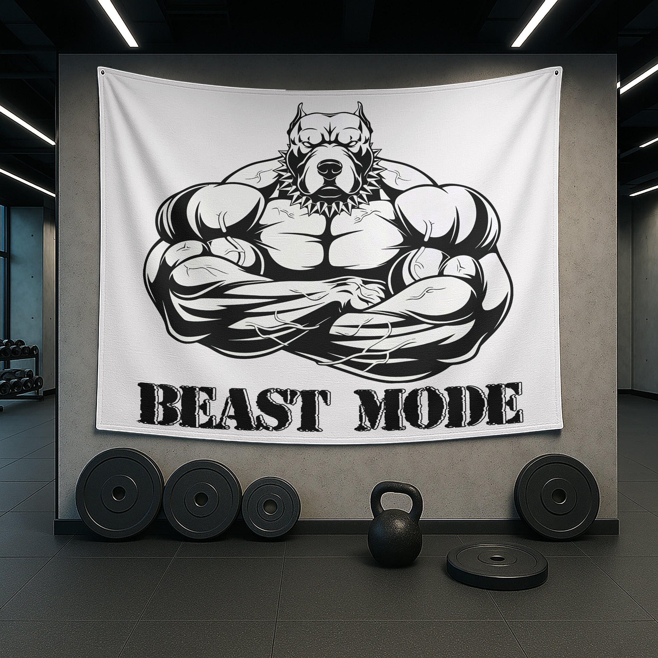 Motivational Gym Flags | Customizable Pitbull Garage & Home Workout Flags 11179