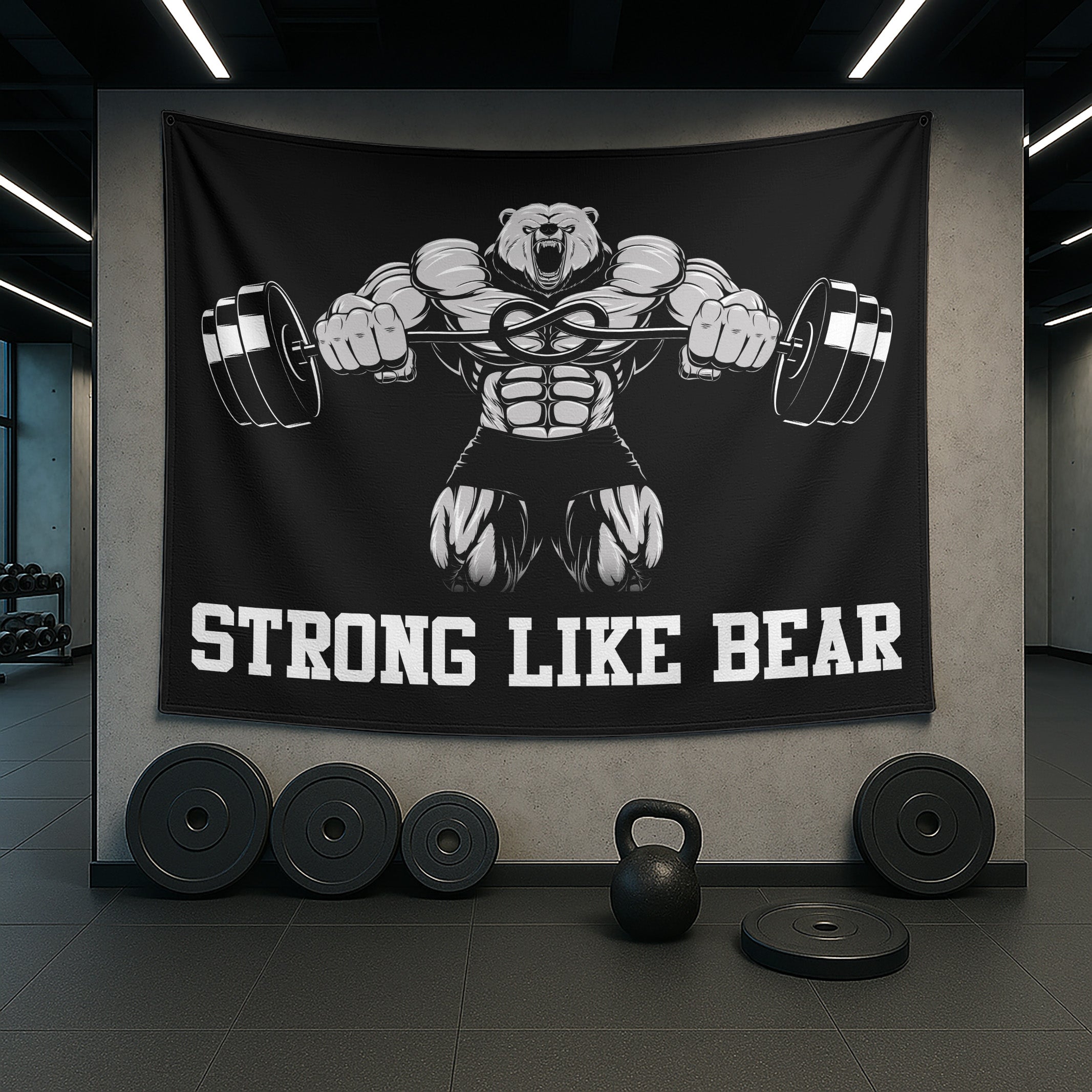 Personalized Gym Flag Angry Bear 11180