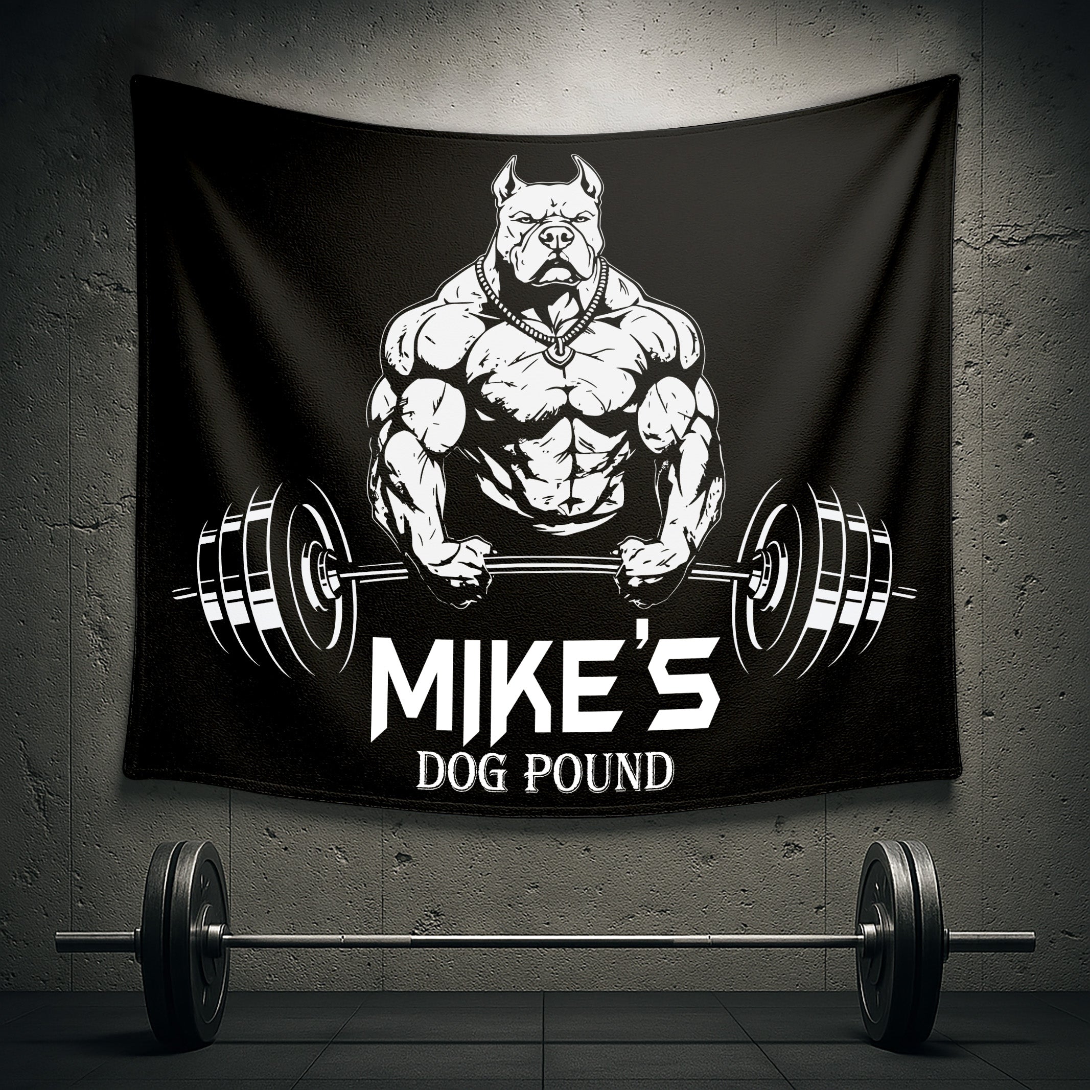 Personalized Home Gym With Pitbull Flags 11186