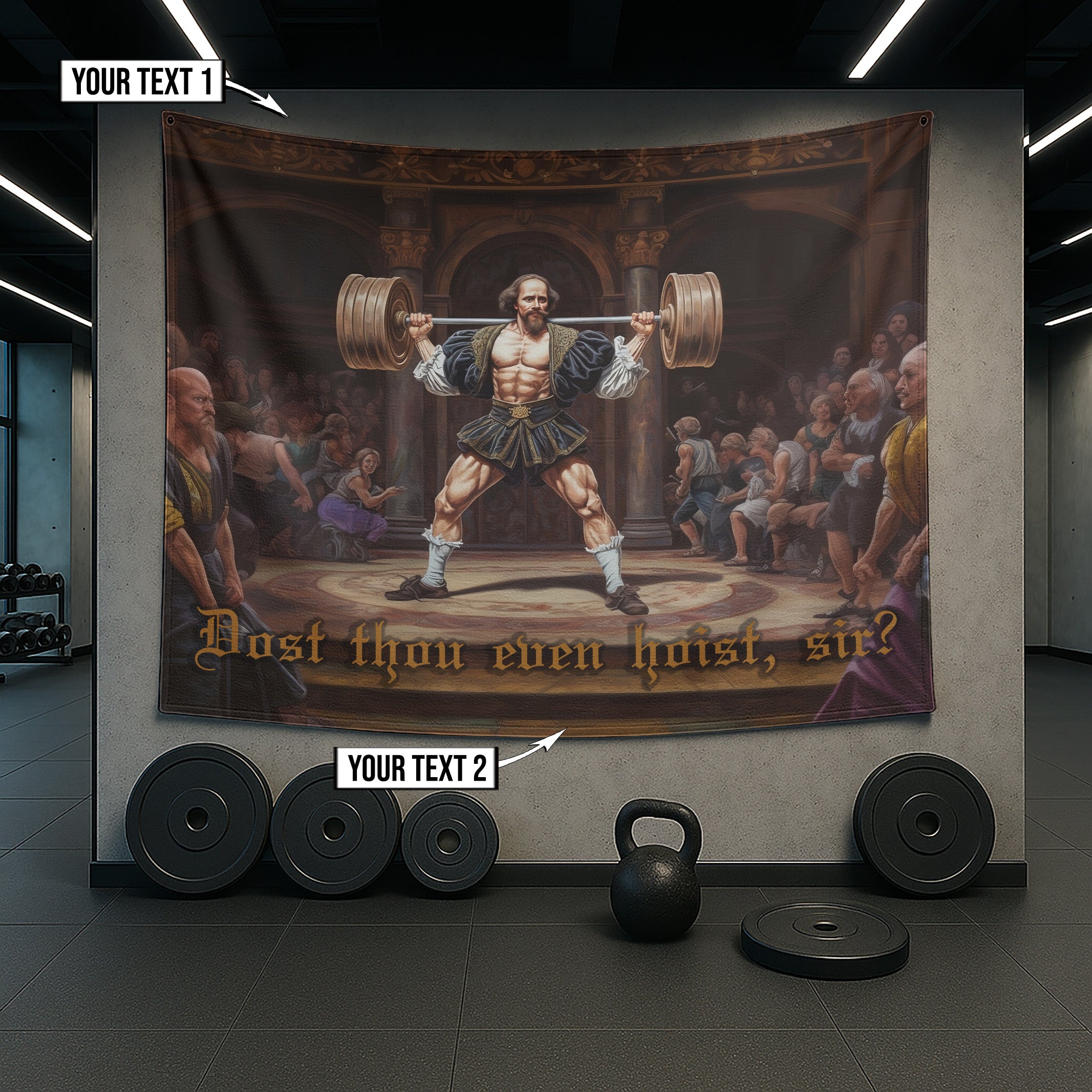 Gym Flag - Authentic Garage Gym Flags & Workout Flags | "Dost Thou Even Hoist, Sir?" Banner 11262