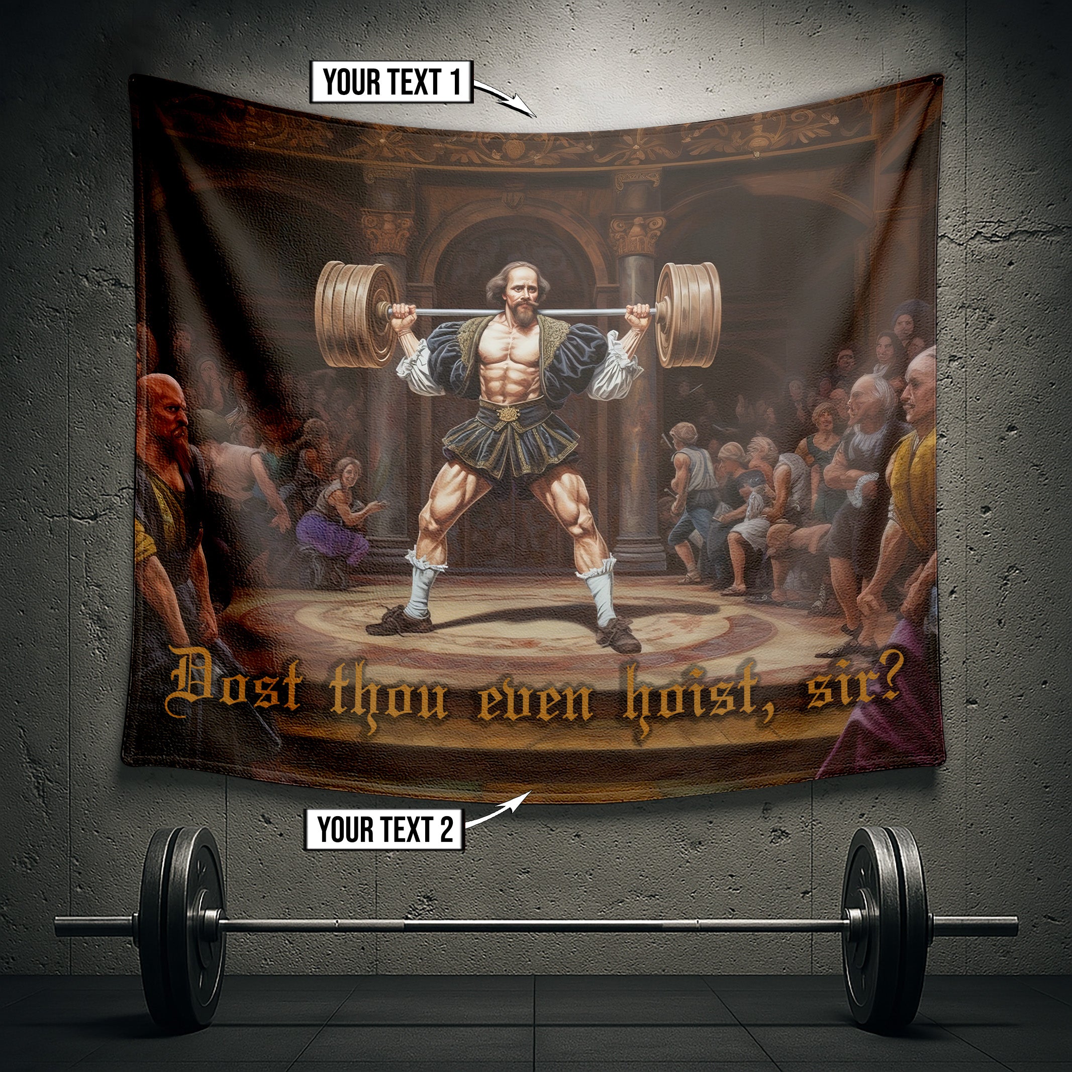 Gym Flag - Authentic Garage Gym Flags & Workout Flags | "Dost Thou Even Hoist, Sir?" Banner 11262