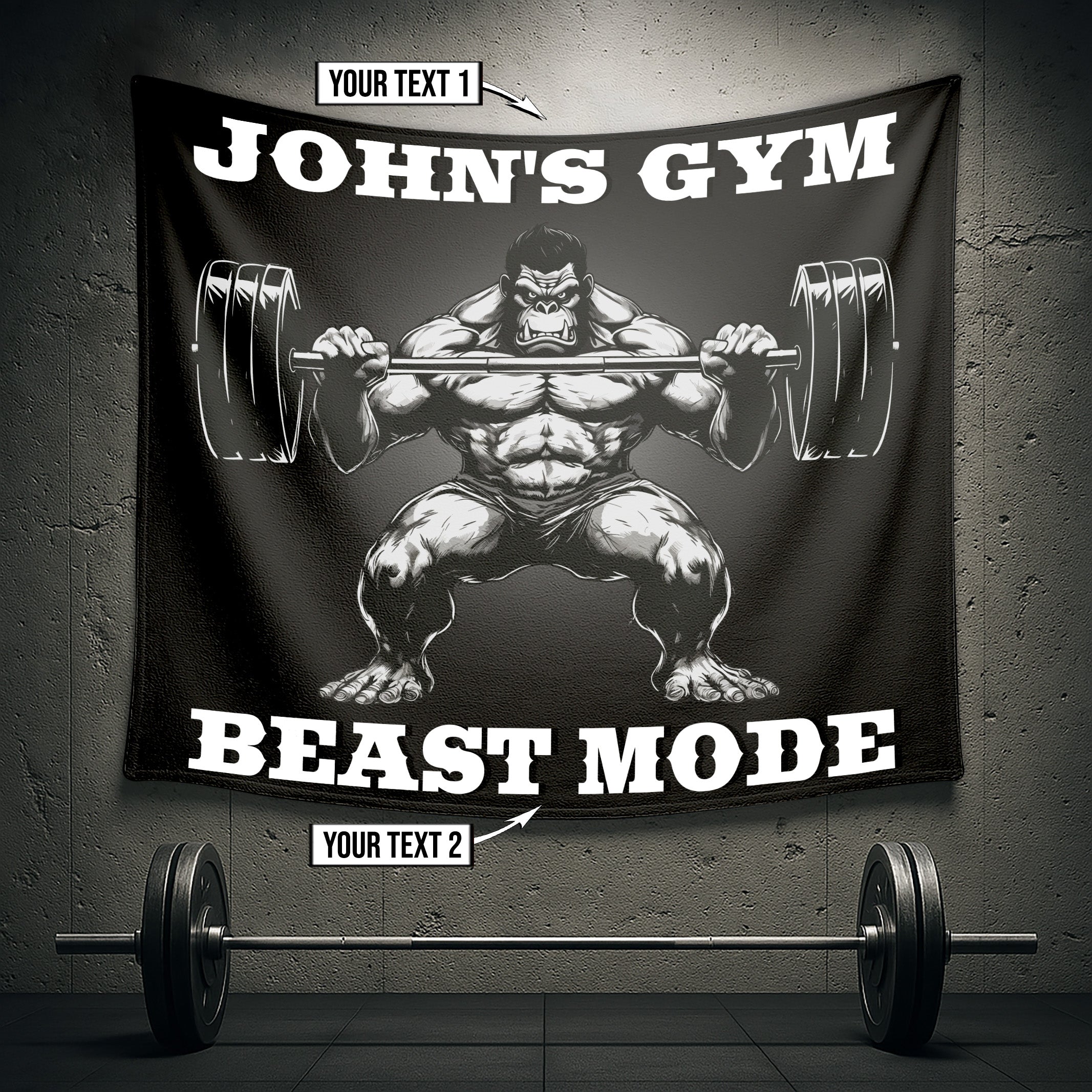 Strong Gorilla with Barbell Gym Flag Train Like a Beast 11293