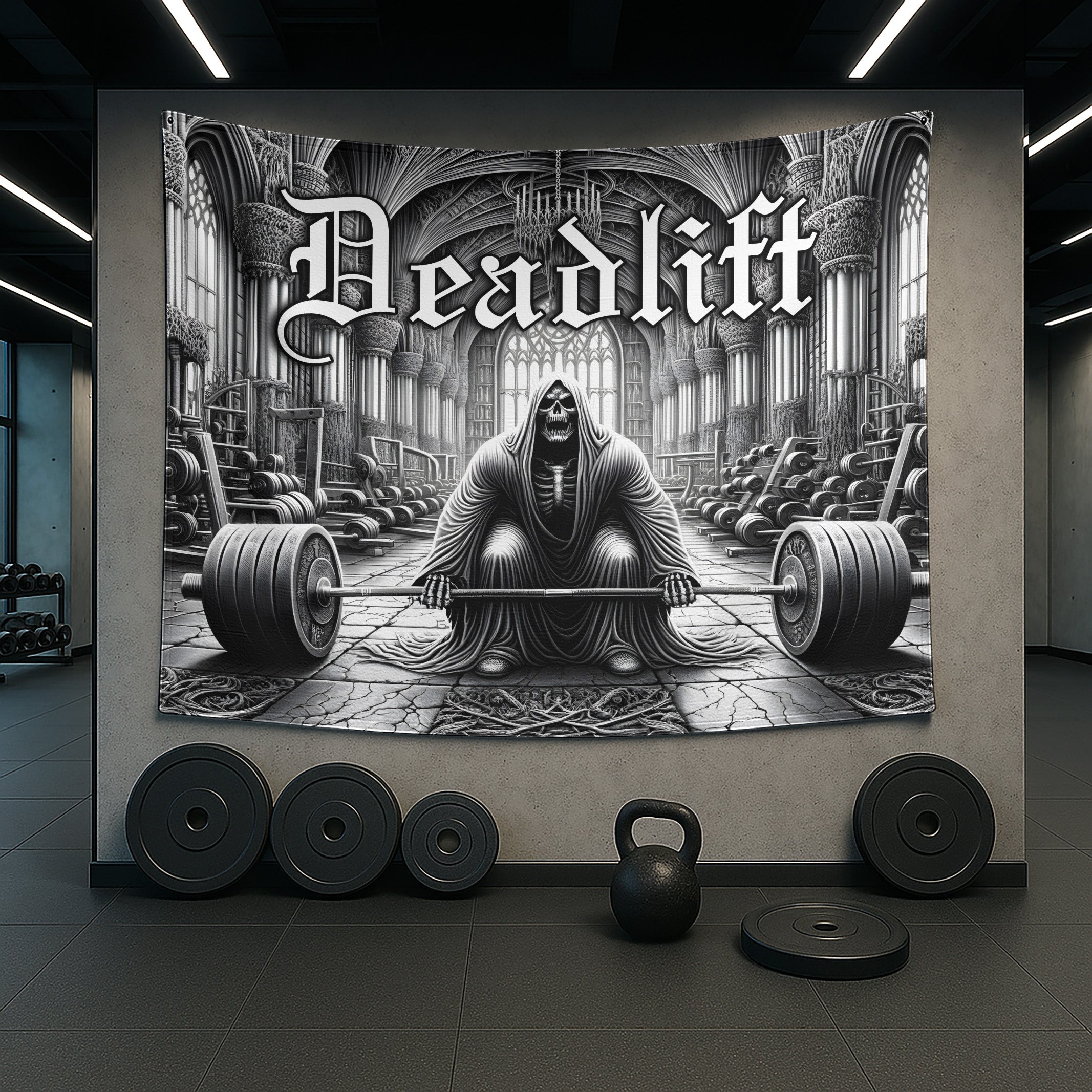 Grim Reaper Deadlift Gym Custom Gym Flag Banner 11318