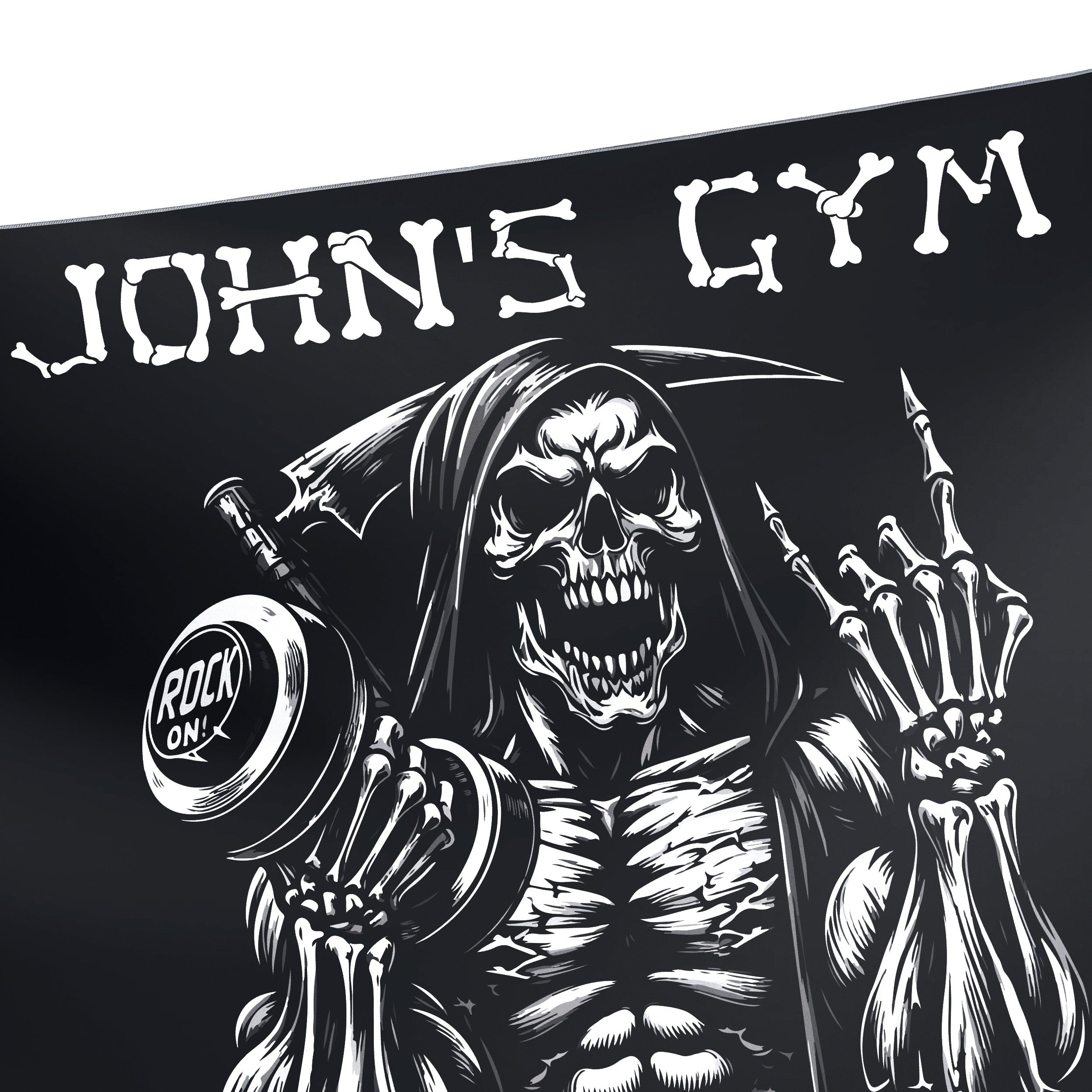 Personalized Gym Flag Grim Reaper Heavy Metal 11335