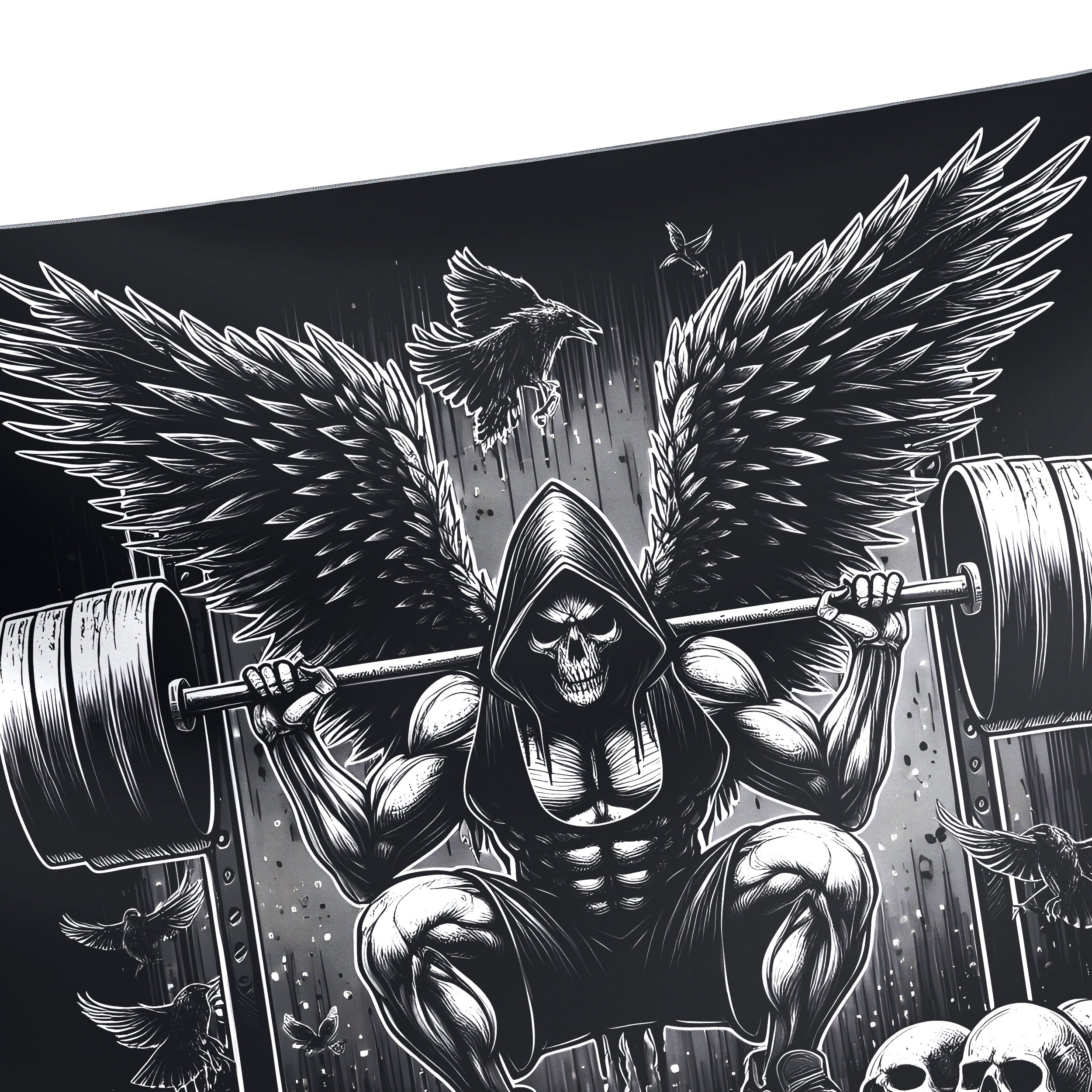 Personalized Gym Flag Grim Reaper Gothic NO PAIN NO GAIN 11337