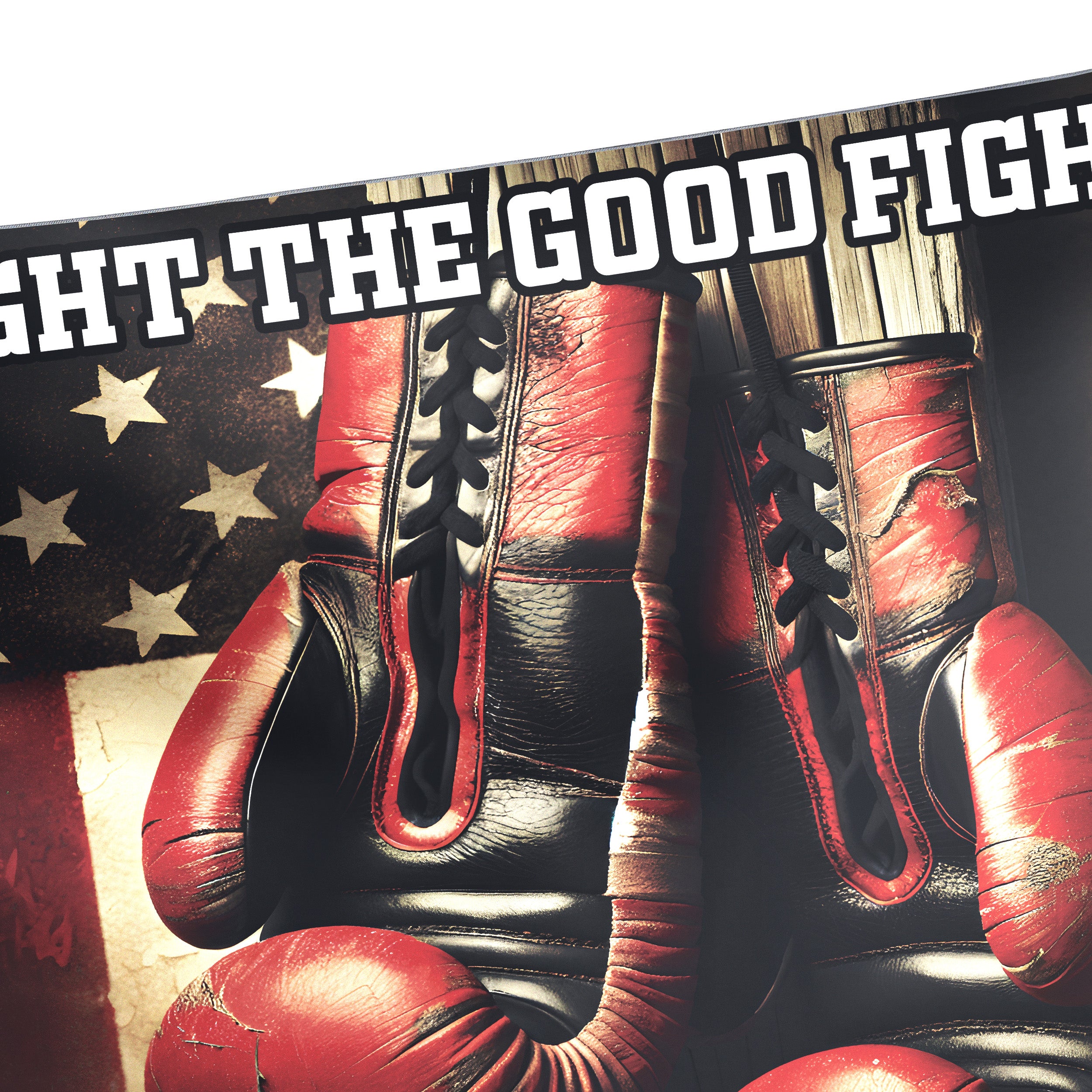 Personallized Boxing Gloves Gym Flag Fight The Good Fight 11394