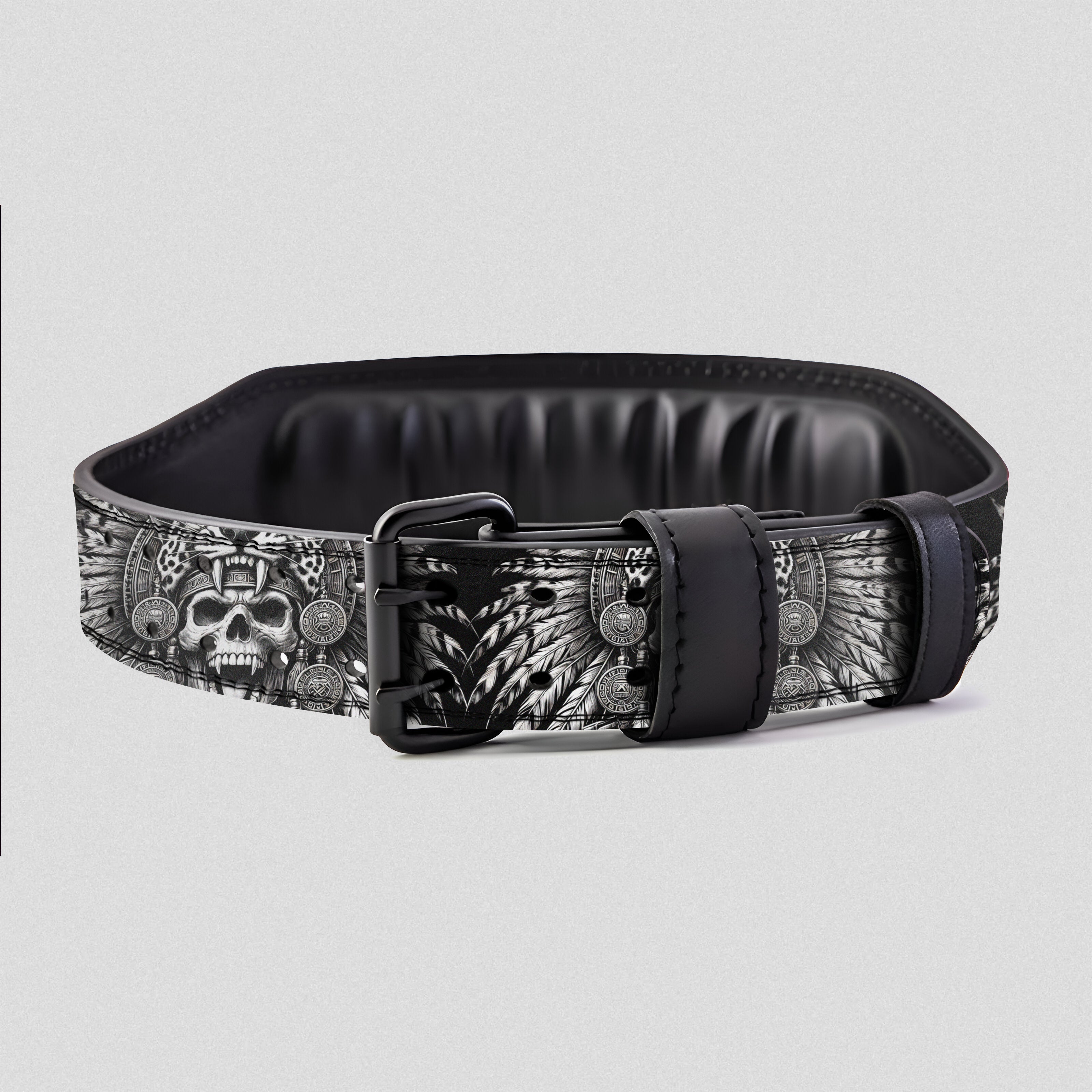 Savage Aztec Jaguar Warrior - Customizable Powerlifting Belt 11399