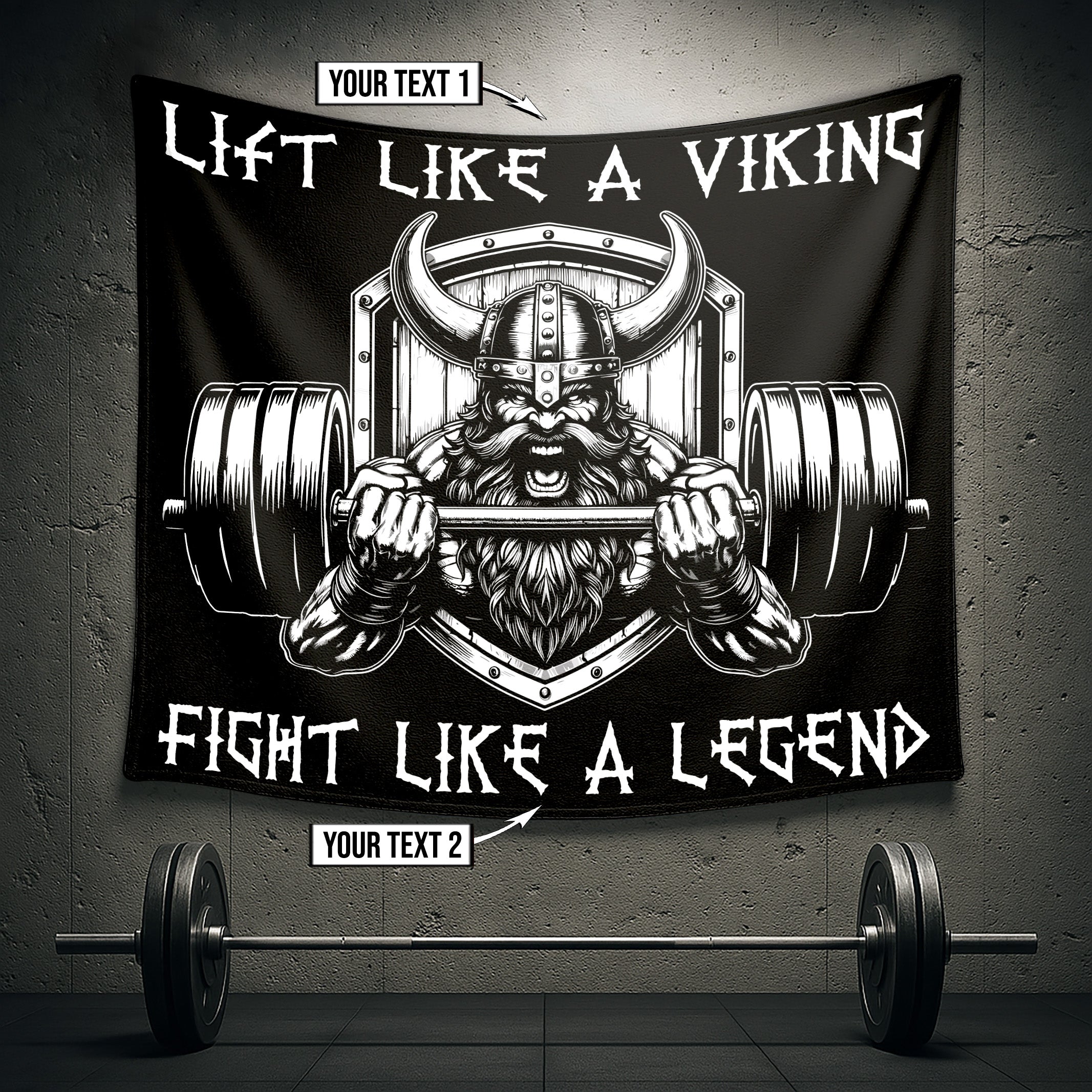 Customizable Viking Gym Banner – Forge Your Strength, Pillage Your Weakness 11437