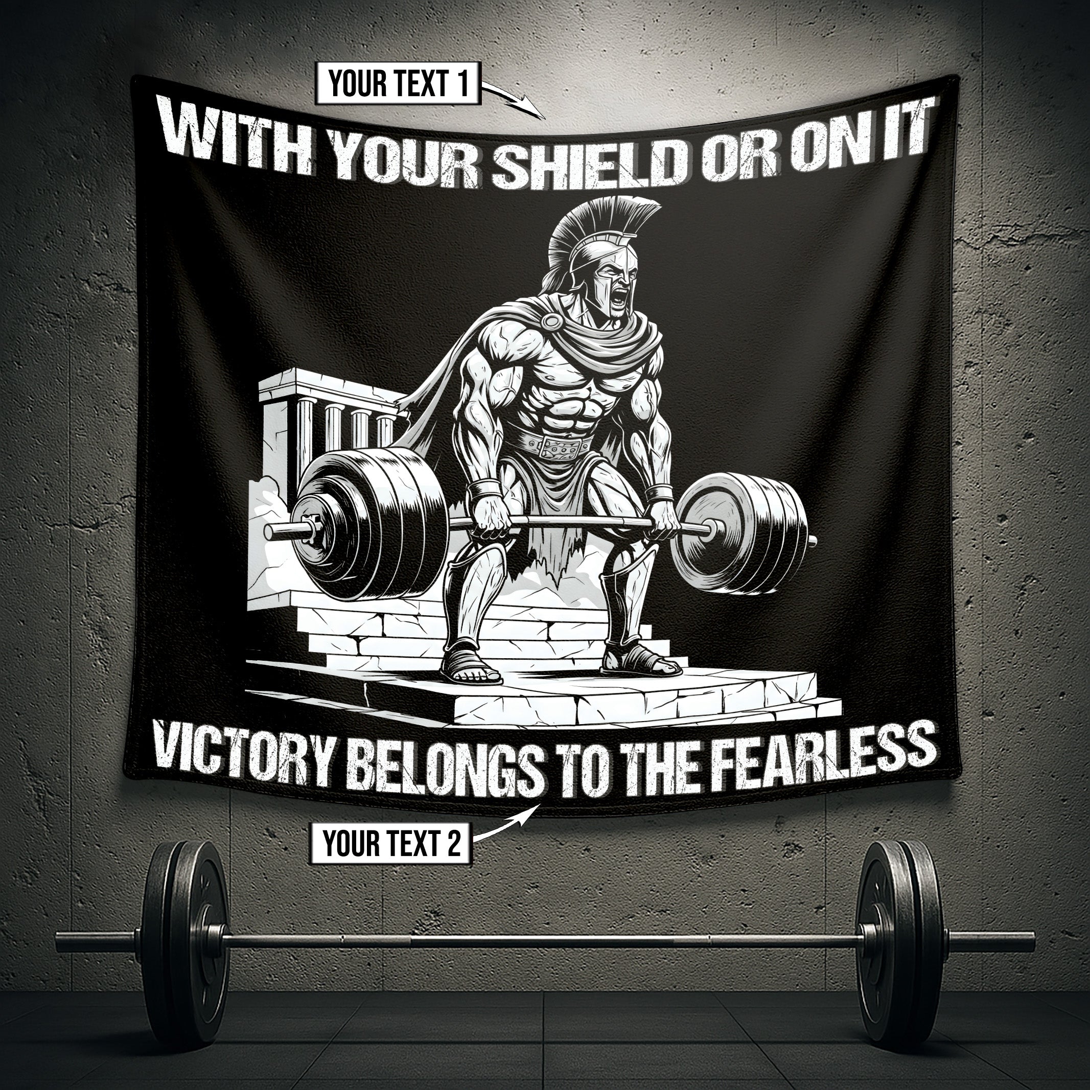 Spartan Warrior Gym Banner – With Your Shield or On It 11452