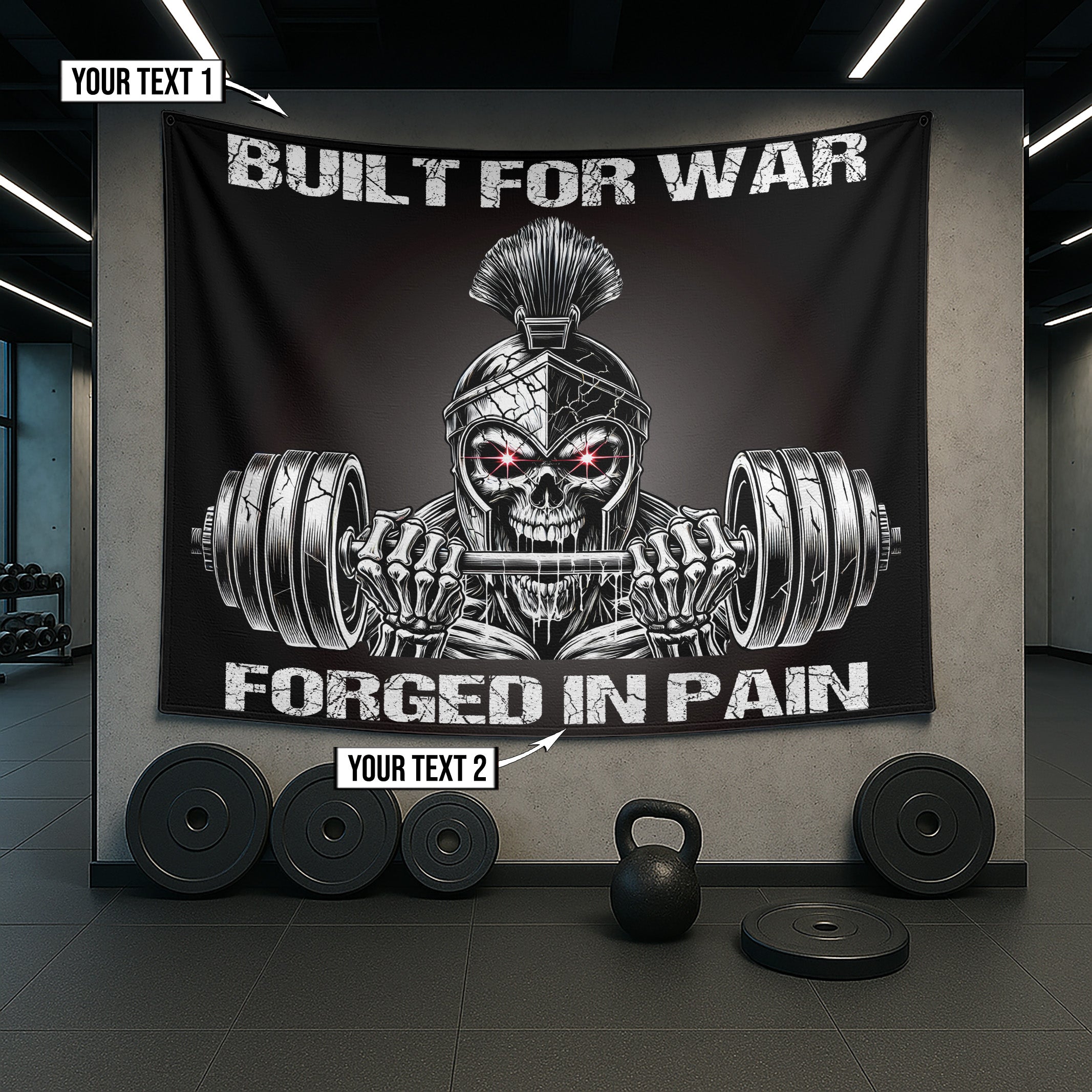 Forged Spartan Home Gym Banner – Born for War, Built in Iron 11453