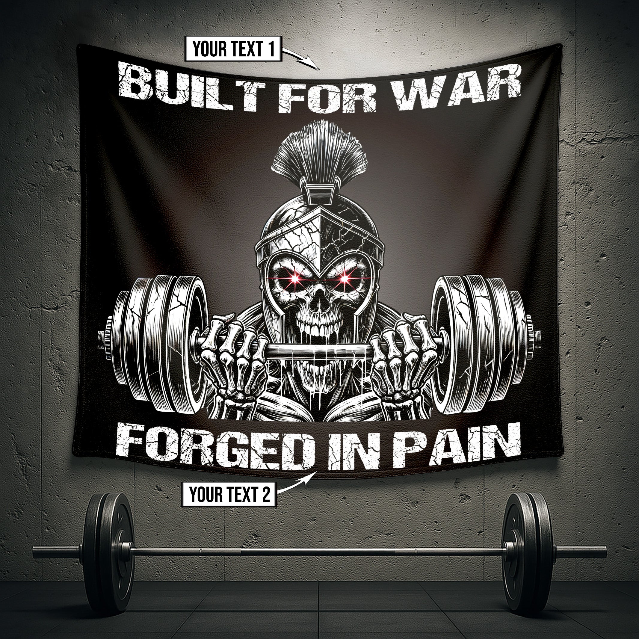 Forged Spartan Home Gym Banner – Born for War, Built in Iron 11453
