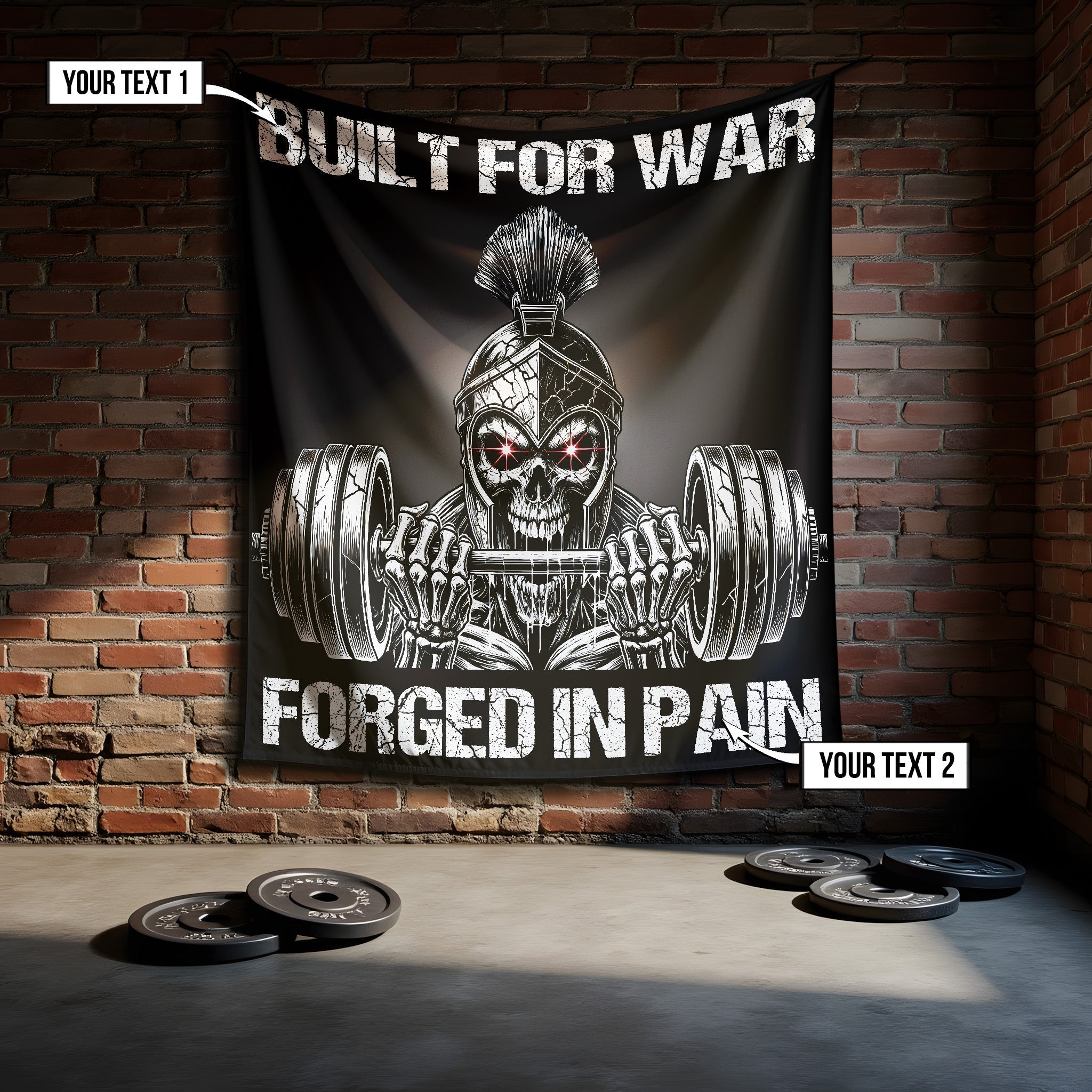 Forged Spartan Home Gym Banner – Born for War, Built in Iron 11453