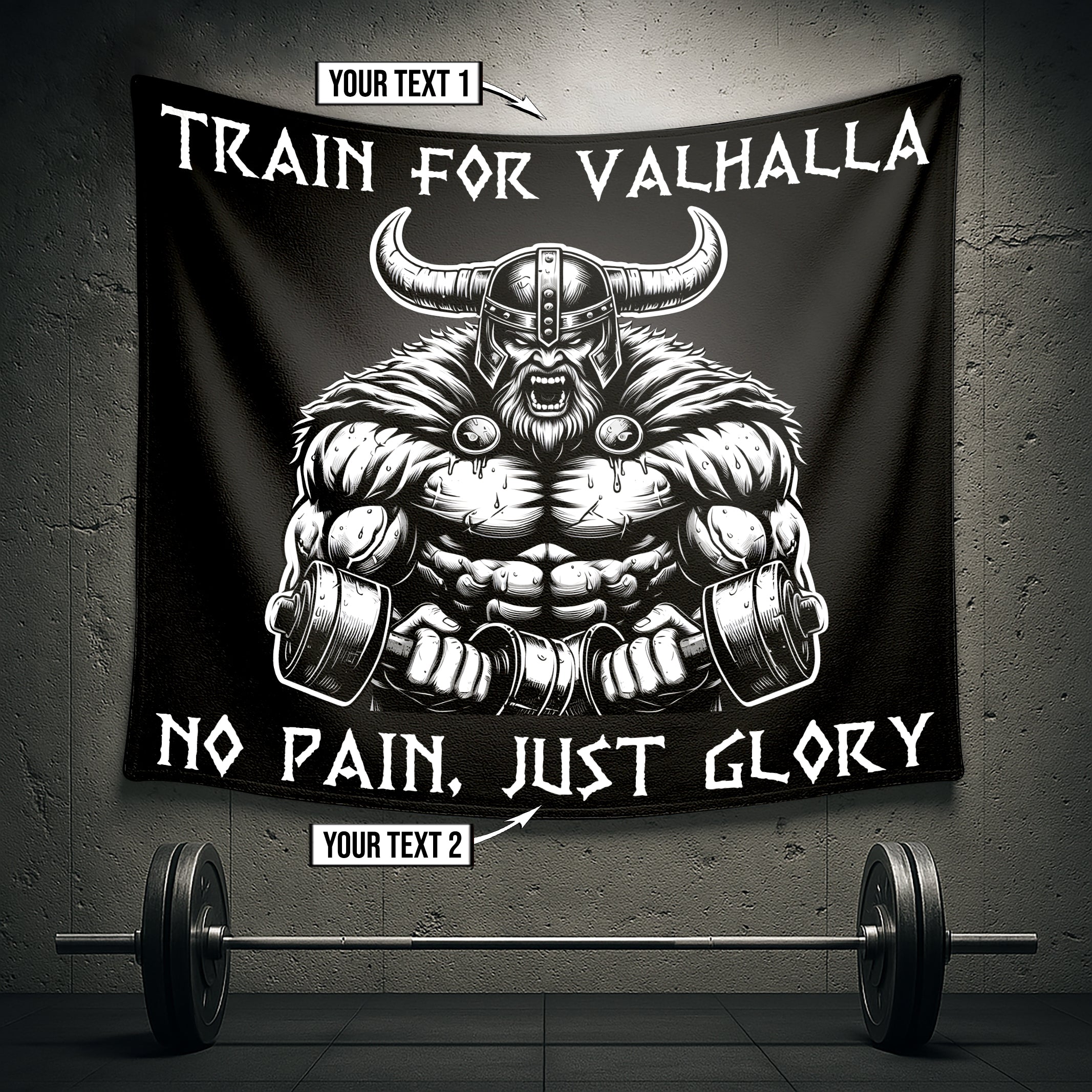 Customizable Viking Gym Banner – Train For Valhalla 11458