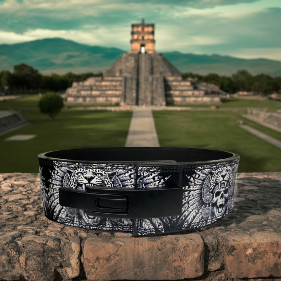 Savage Aztec Jaguar Warrior - Customizable Powerlifting Belt 11399
