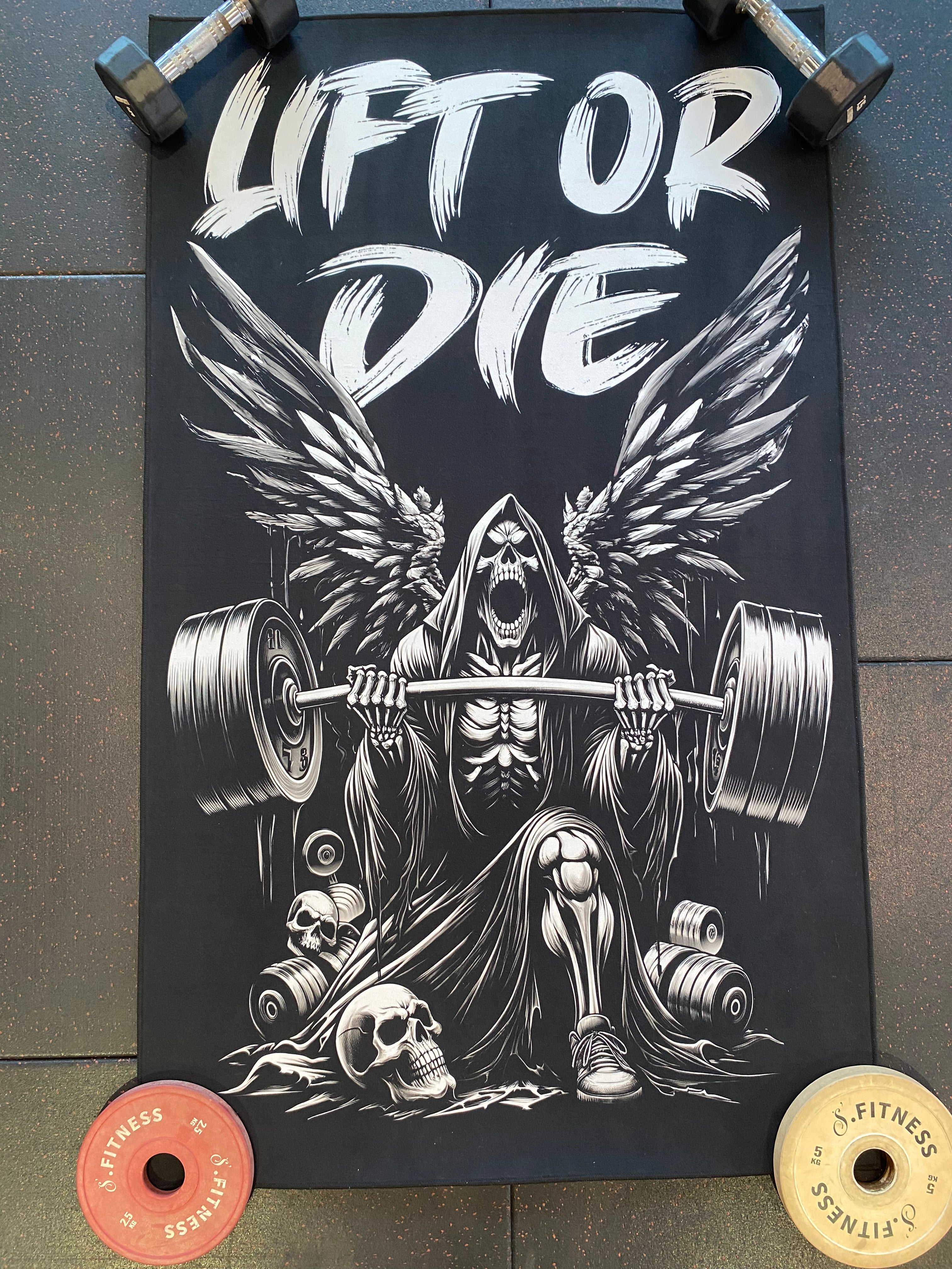 Grim Reaper Lift or Die Custom Gym Rug 11316