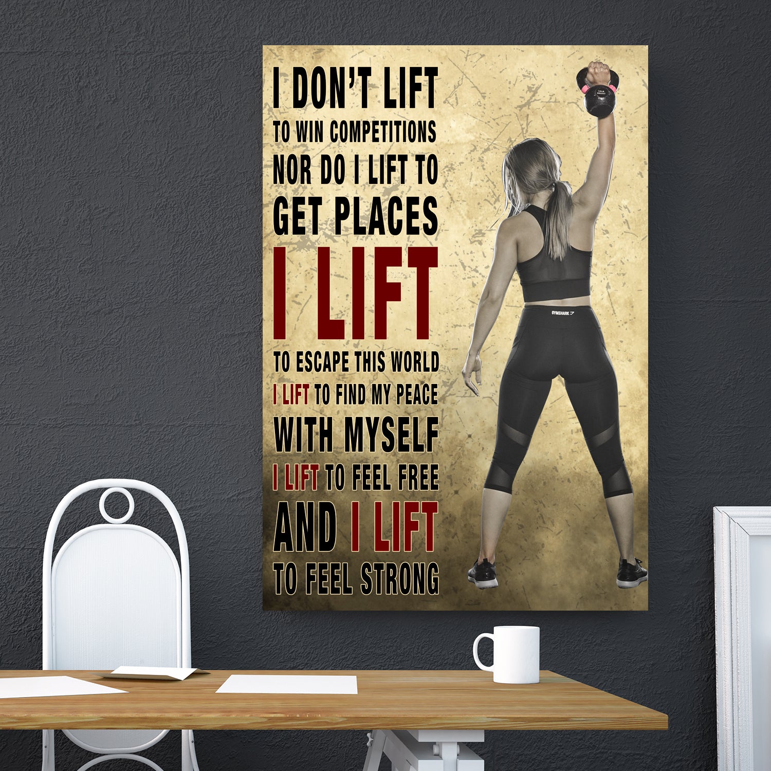 Women Fitness Poster Canvas Home Gym Decor Motivational Quotes
