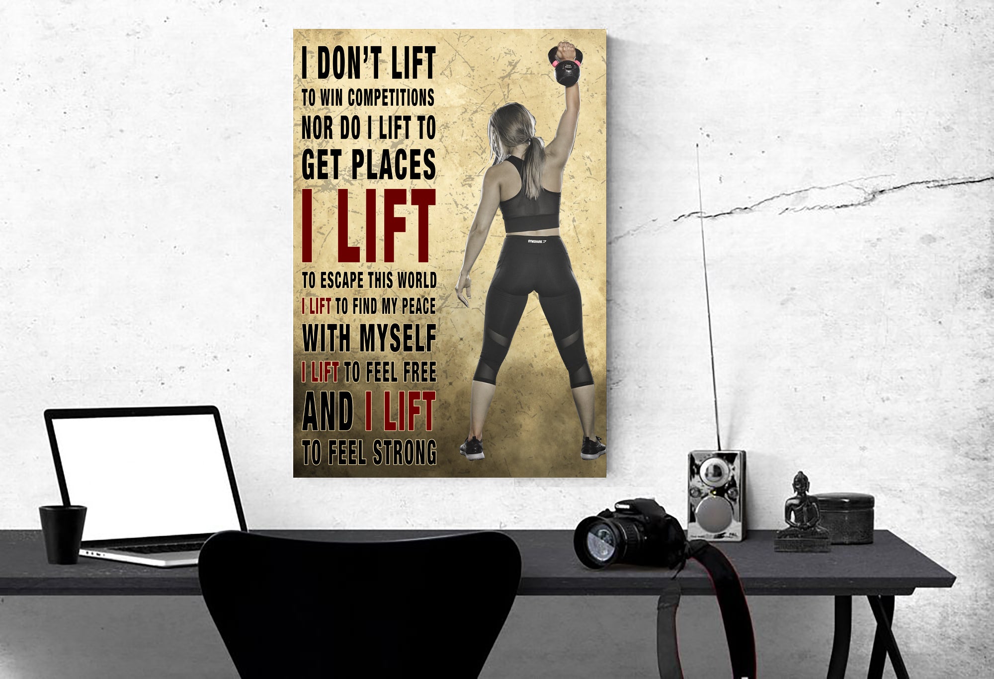 Women Fitness Poster Canvas Home Gym Decor Motivational Quotes