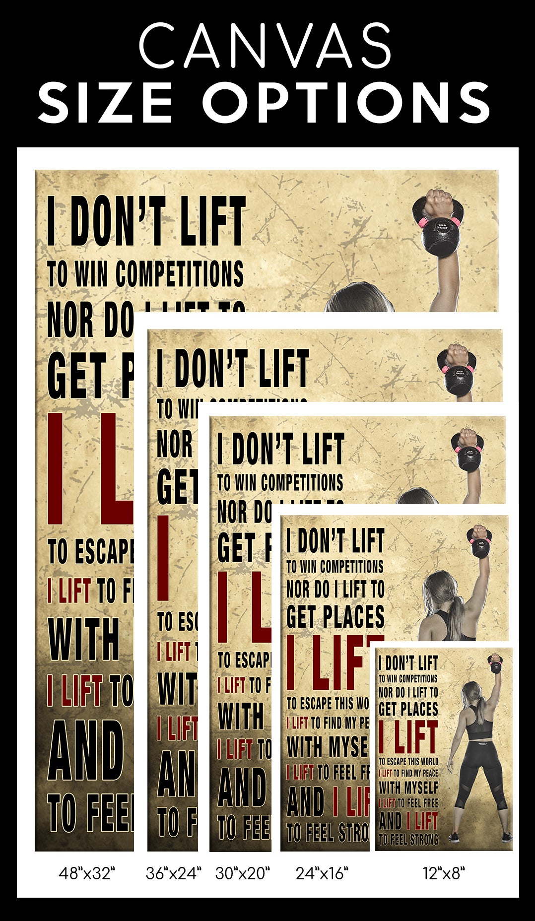 Women Fitness Poster Canvas Home Gym Decor Motivational Quotes